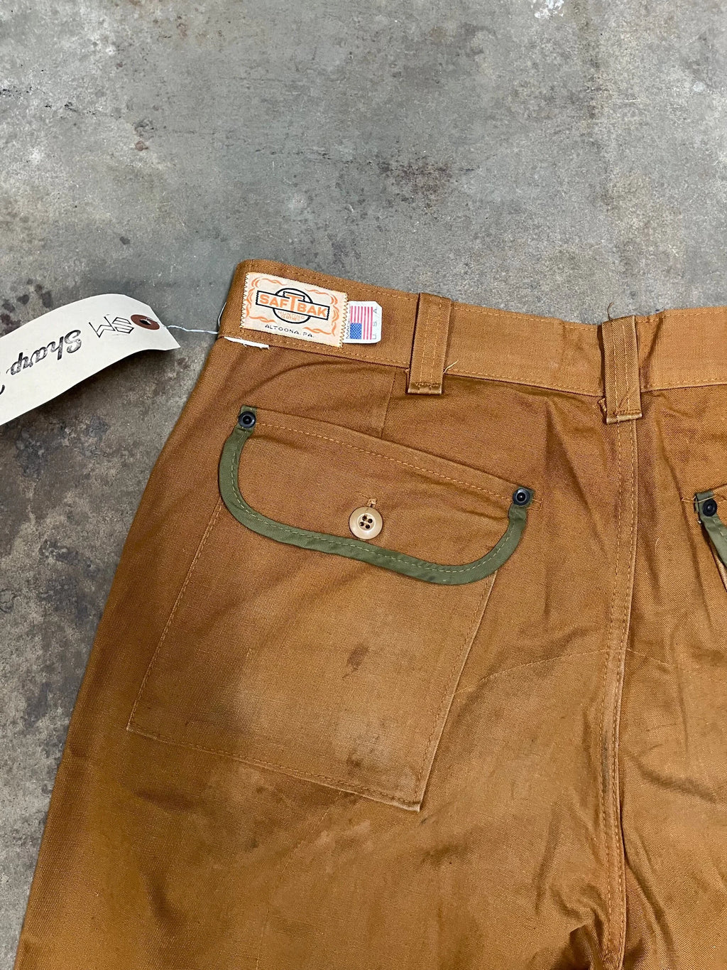 Vintage Canvas Saf-T-Bak Double-Knee Outdoor Brush Pants - Size 40" w x 29 1/2" l