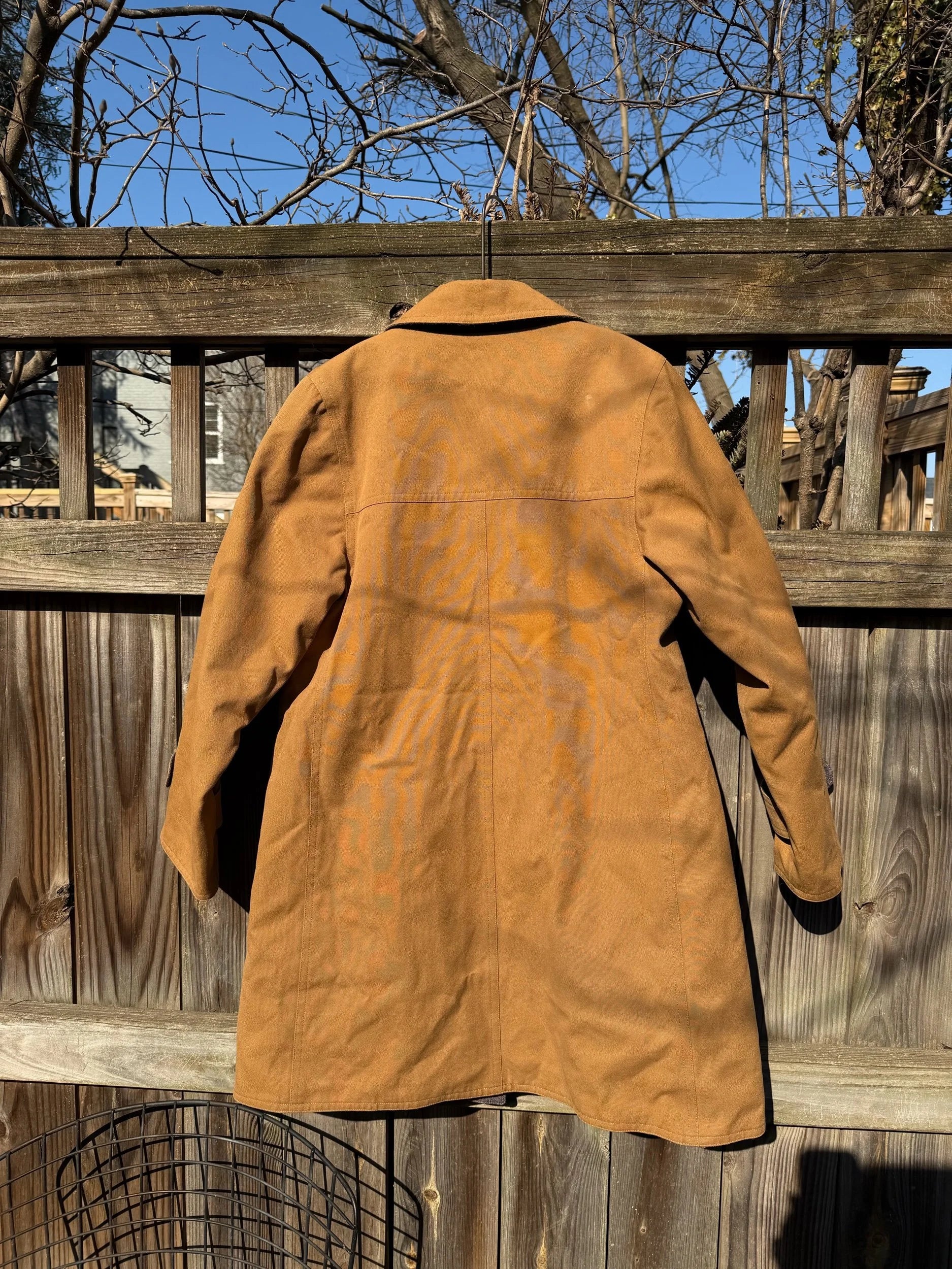 Vintage Celine Paris "Florent" Mac Trench Coat // Automne Khaki – Plaid Wool Lined -