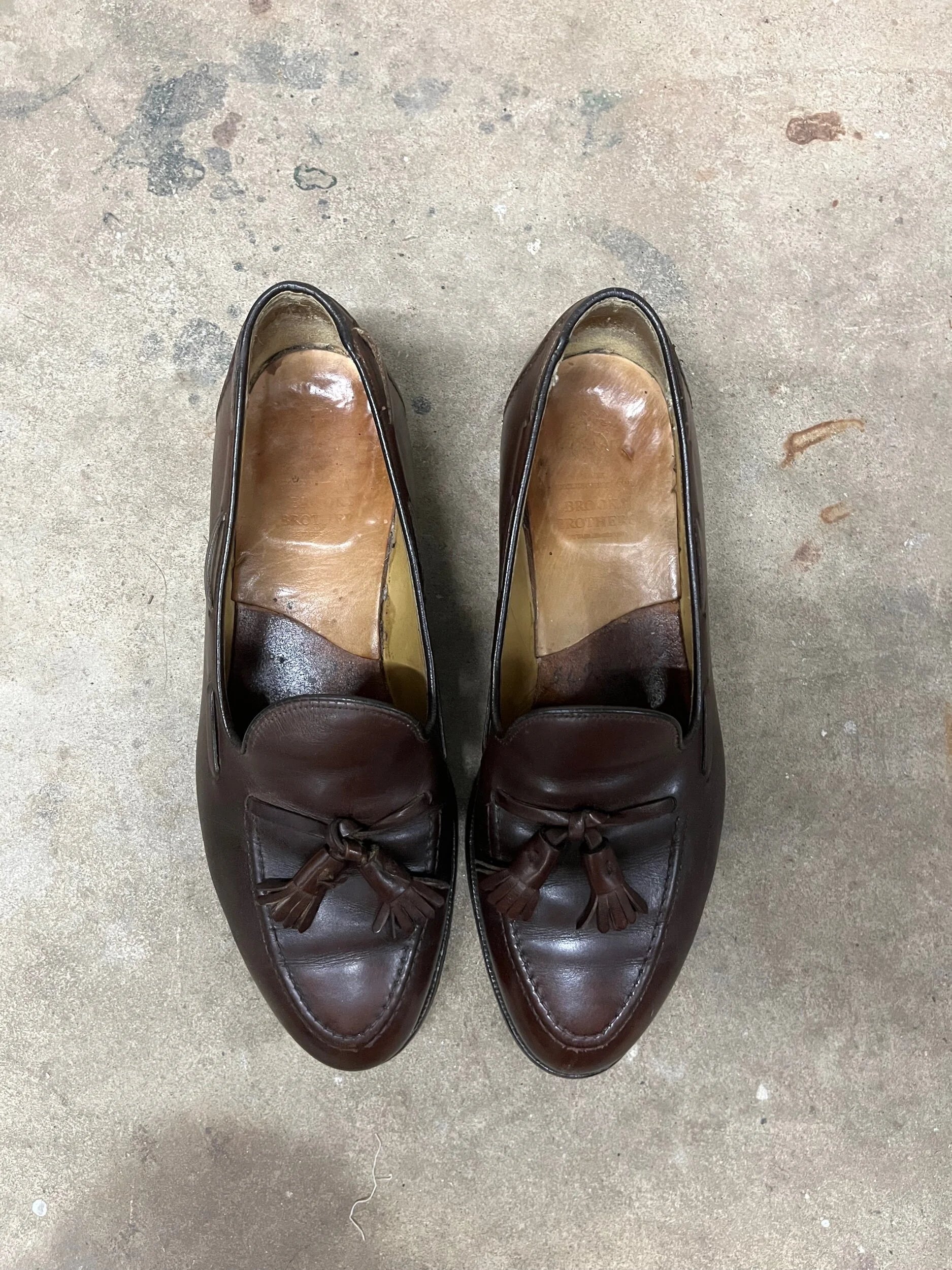 Brooks Brothers Cordovan Tassel Belgian Loafers x Alden 771 - Size 8 1/2 D USA