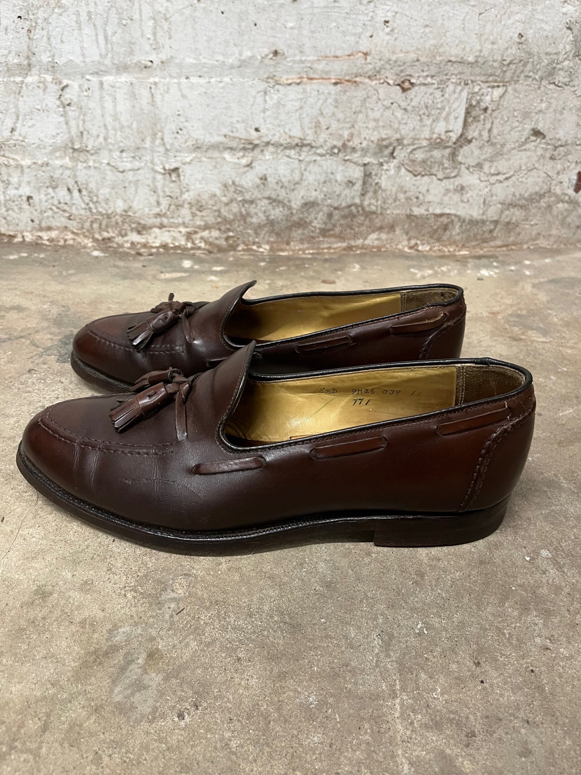 Brooks Brothers Cordovan Tassel Belgian Loafers x Alden 771 - Size 8 1/2 D USA