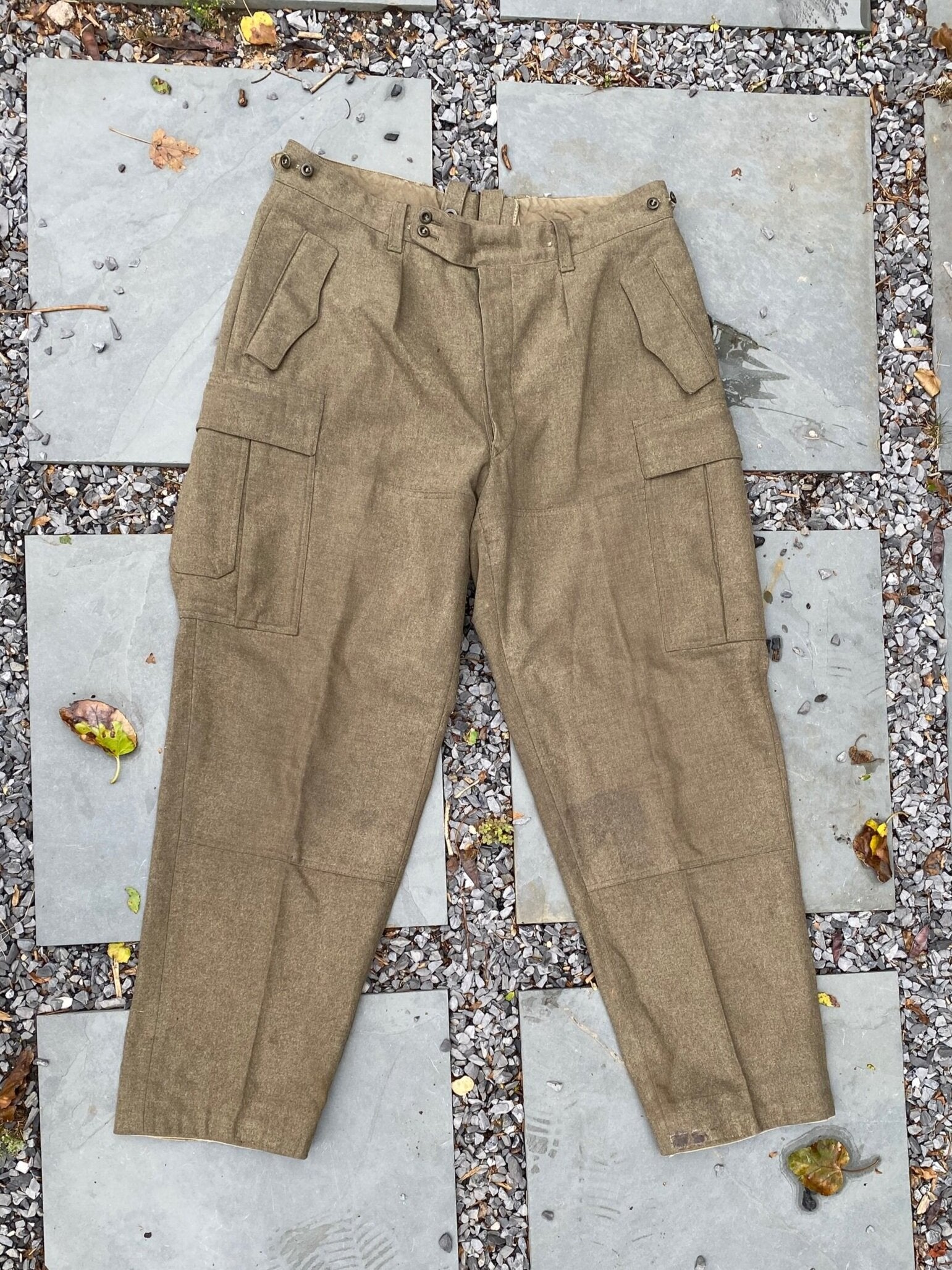 German Wool Cargo Trousers 60’s Vietnam Era  - Size 34” - 38”
