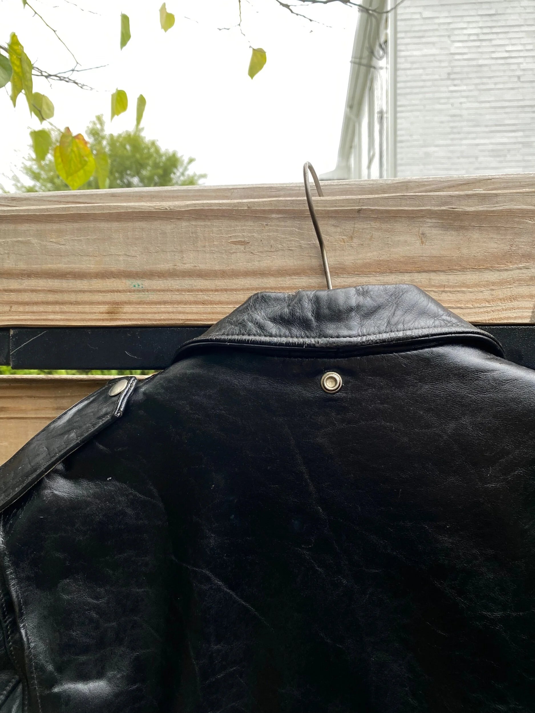 Vintage Schott Perfecto 618 Black Leather Motocycle Rider Jacket - Size 42