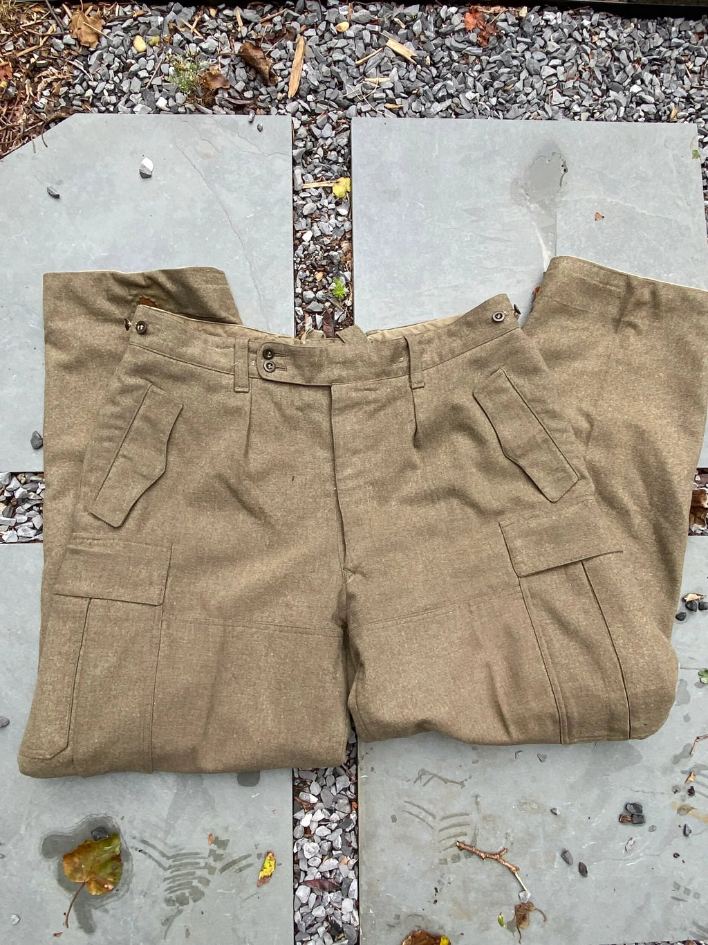 German Wool Cargo Trousers 60’s Vietnam Era  - Size 34” - 38”
