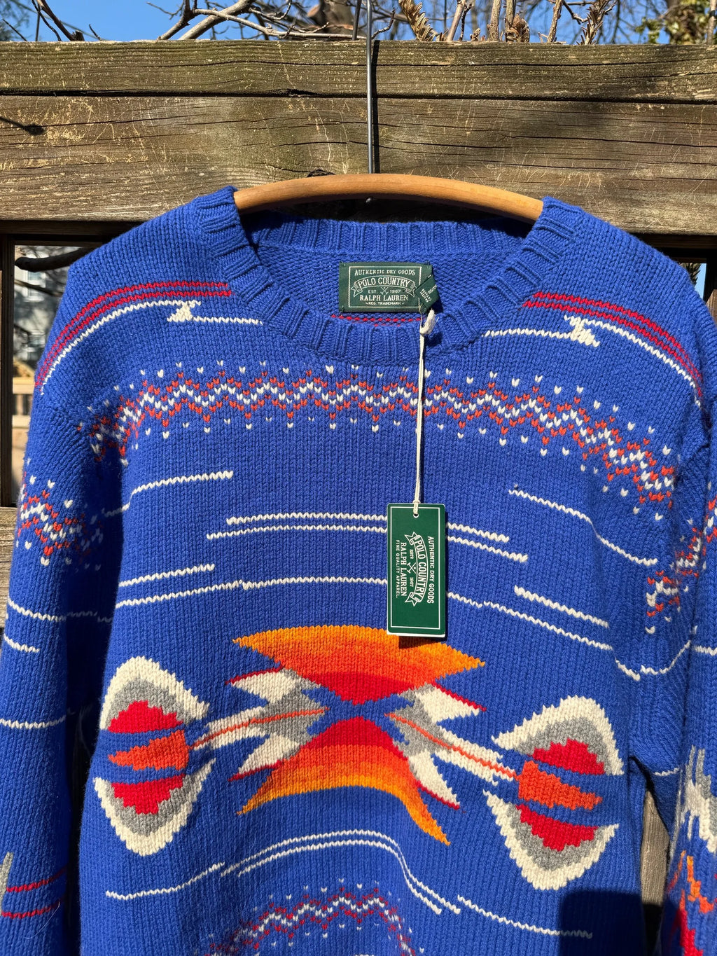 NWT Polo Country Ralph Lauren Southwestern Knit Sweater - Blue/Multi - XL