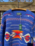 NWT Polo Country Ralph Lauren Southwestern Knit Sweater - Blue/Multi - XL