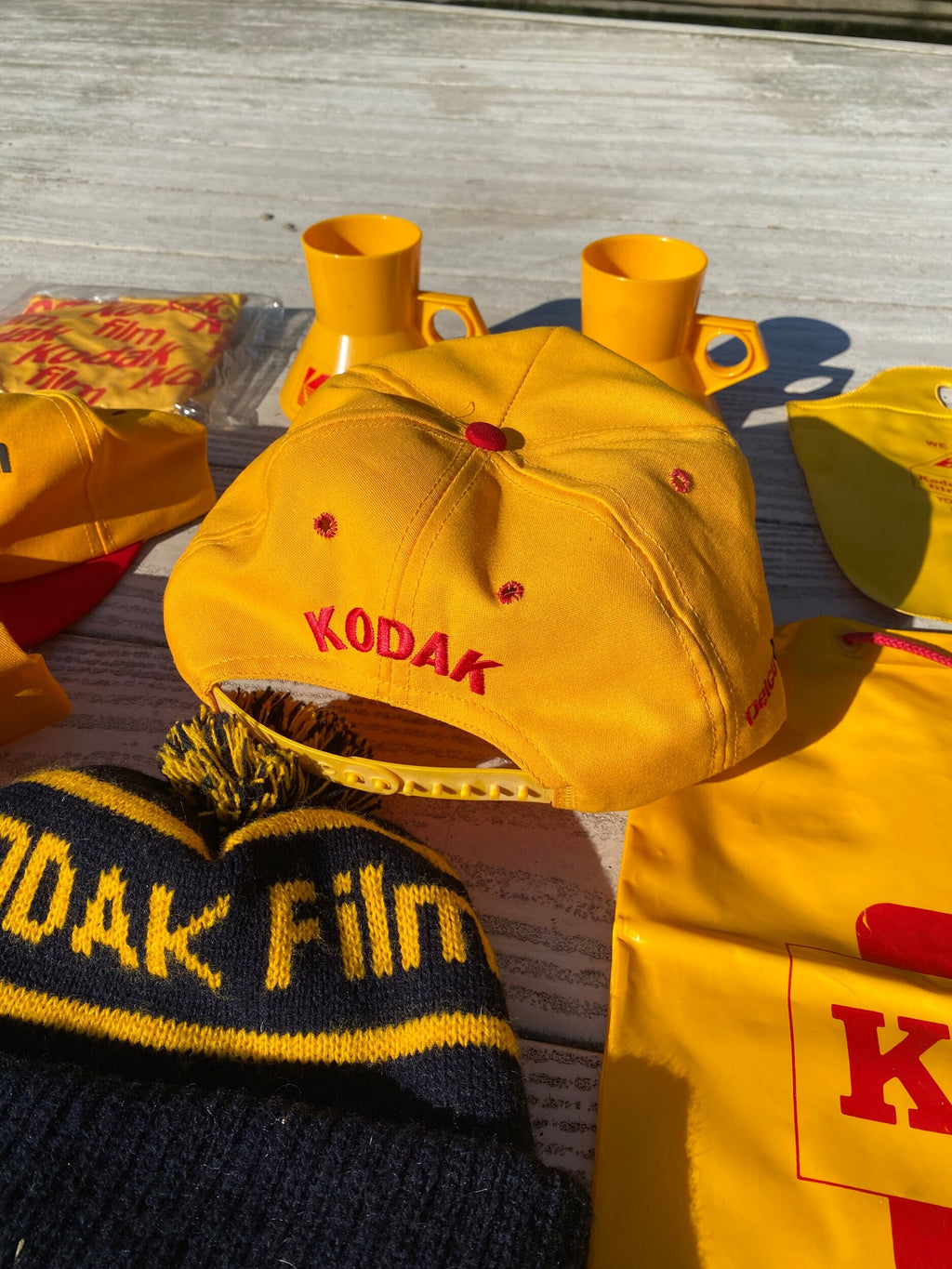 Red and Gold Embroidered Kodak Baseball Hat