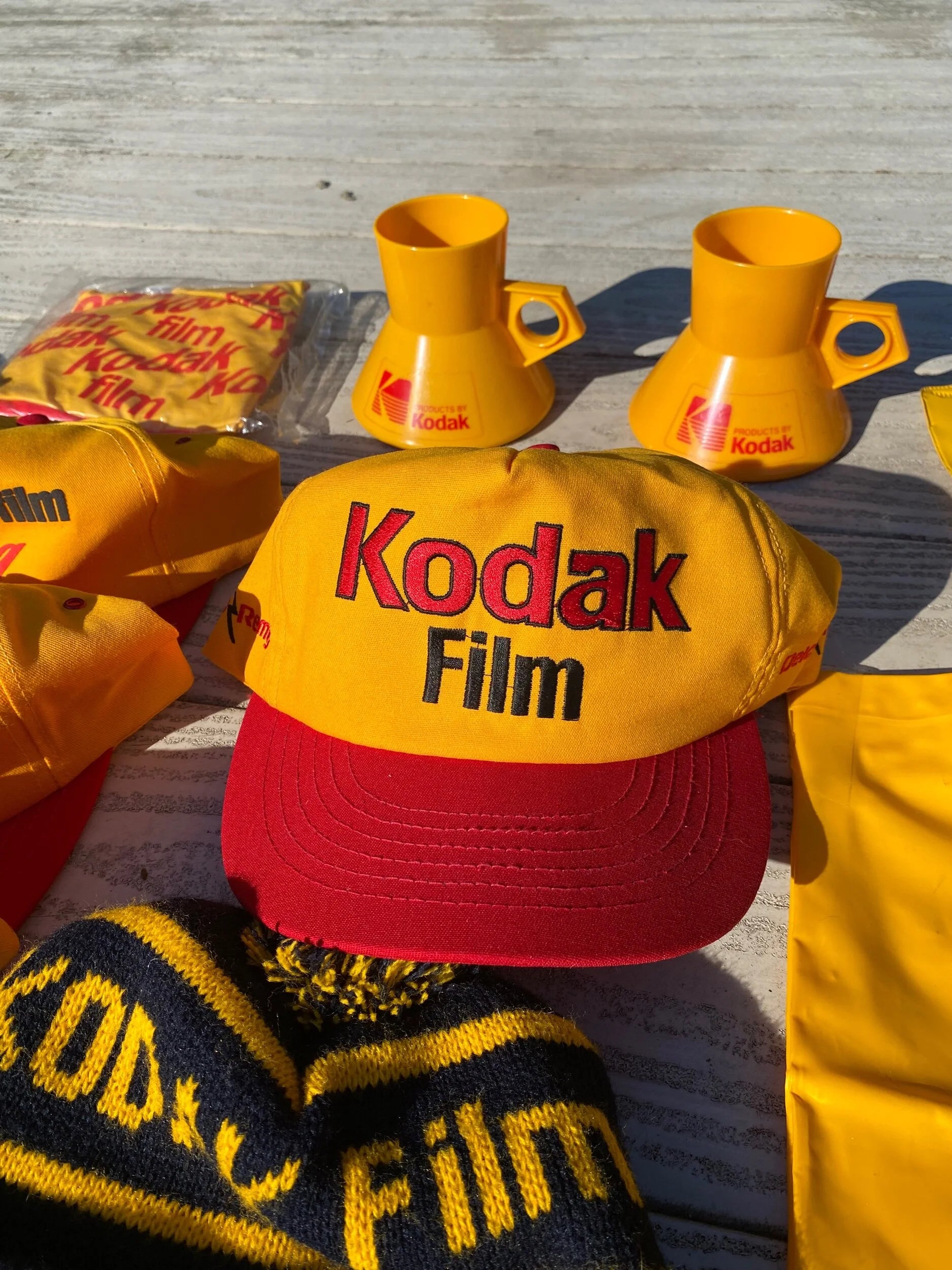 Red and Gold Embroidered Kodak Baseball Hat