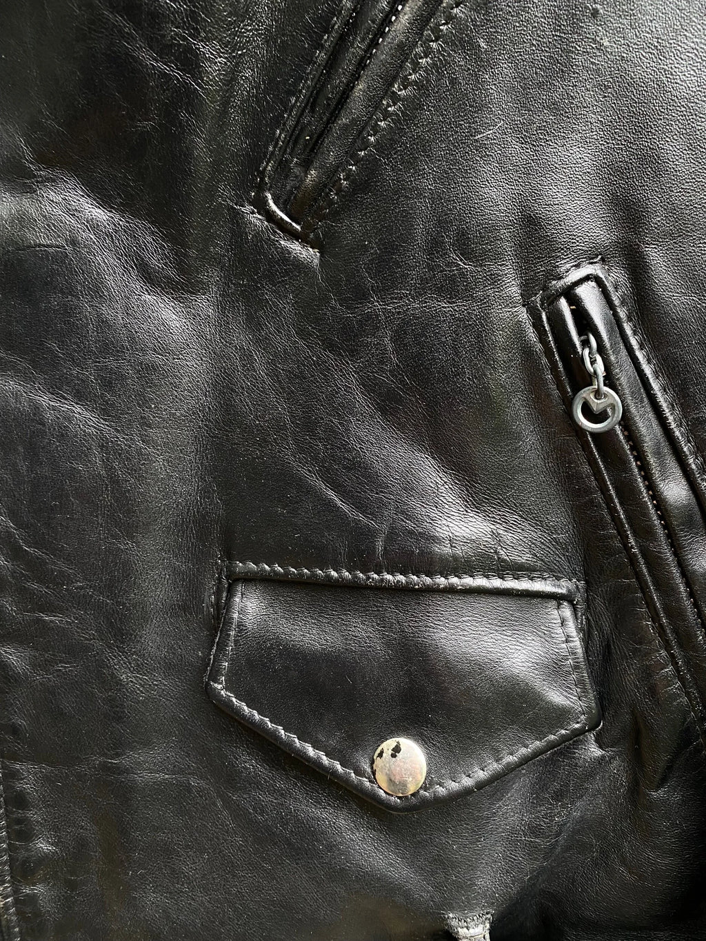 Vintage Schott Perfecto 618 Black Leather Motocycle Rider Jacket - Size 42