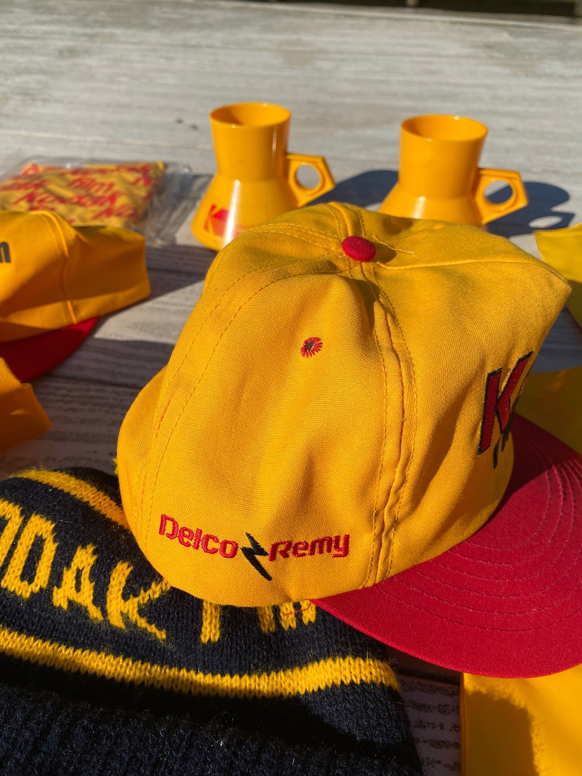 Red and Gold Embroidered Kodak Baseball Hat