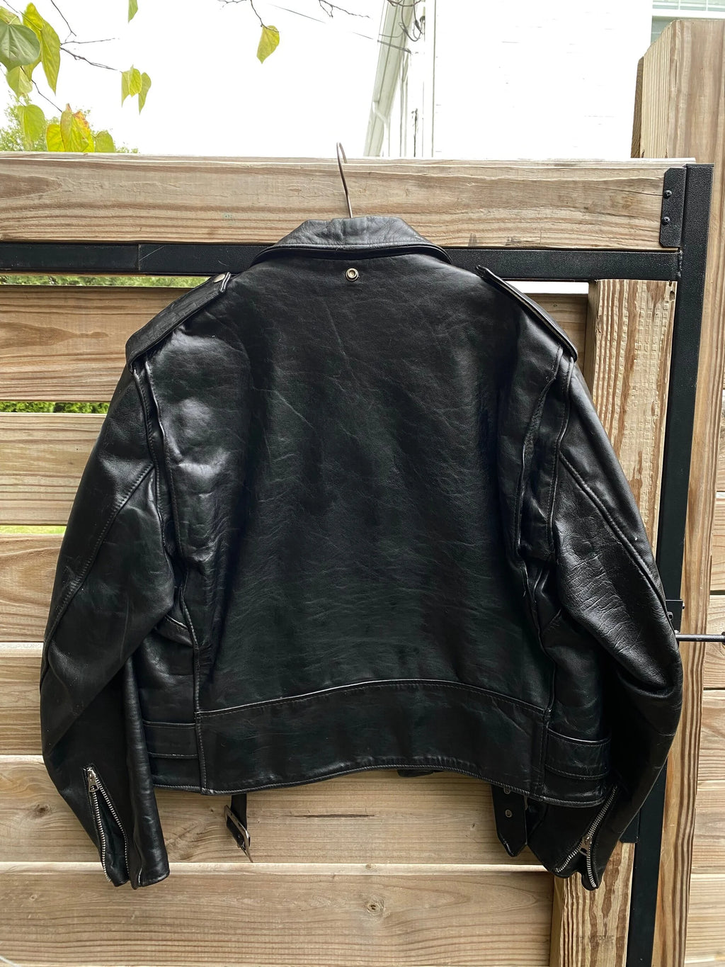 Vintage Schott Perfecto 618 Black Leather Motocycle Rider Jacket - Size 42
