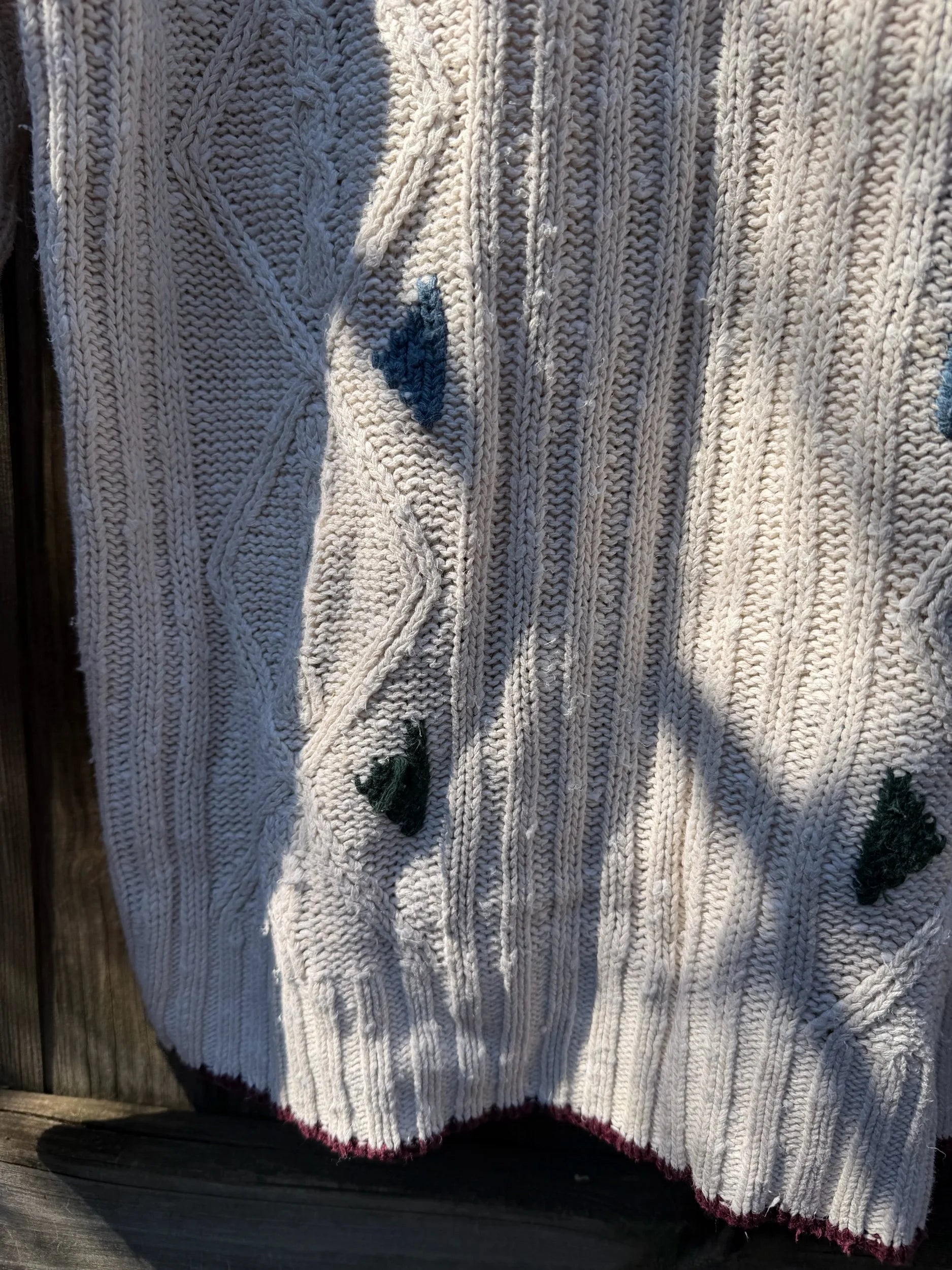 Vintage Chaps Ralph Lauren Linen-Blend Cable Knit Sweater - Cream - XL