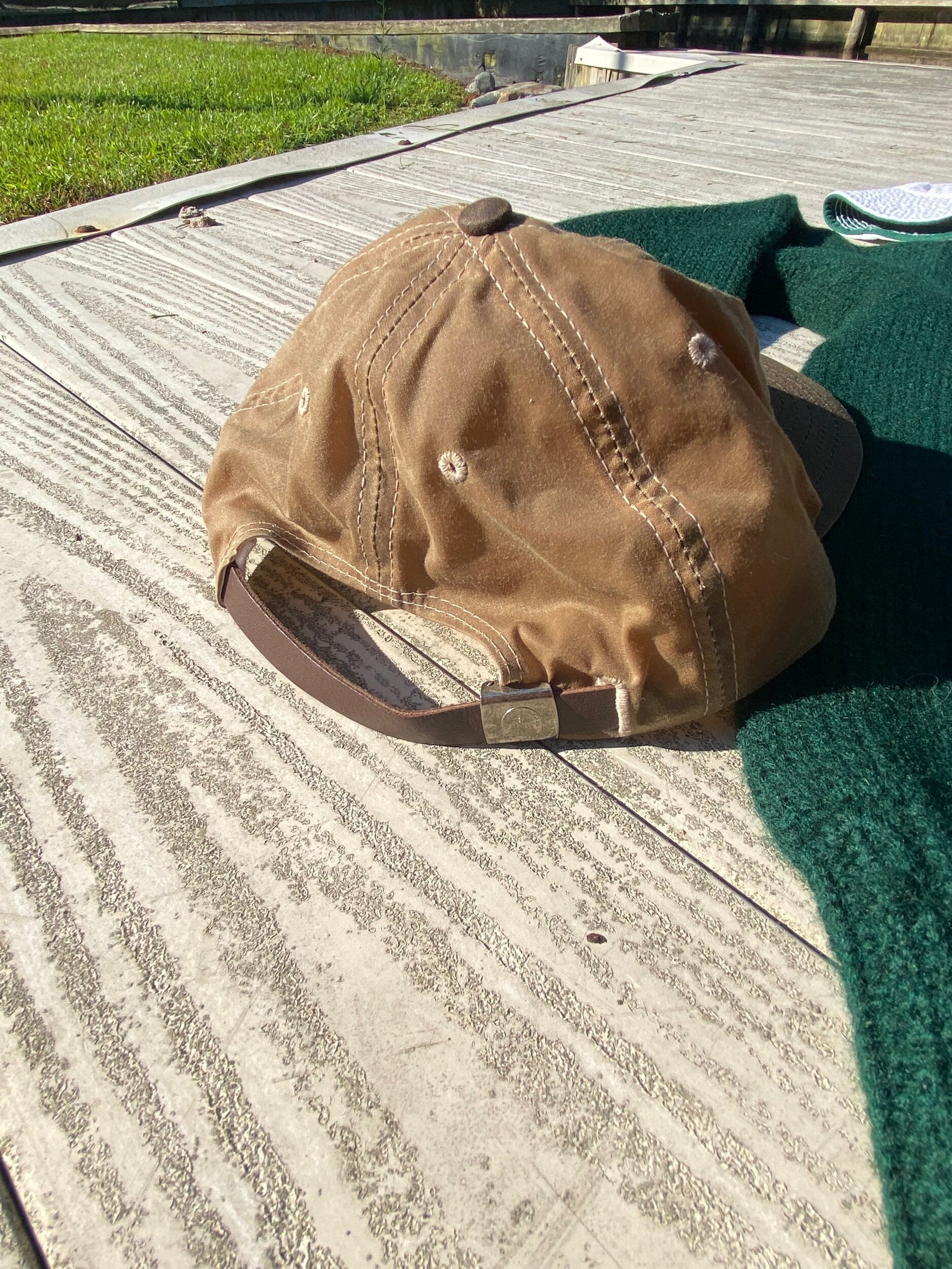 Dartmouth Tin Cloth Spellout Leather Strapback Hat