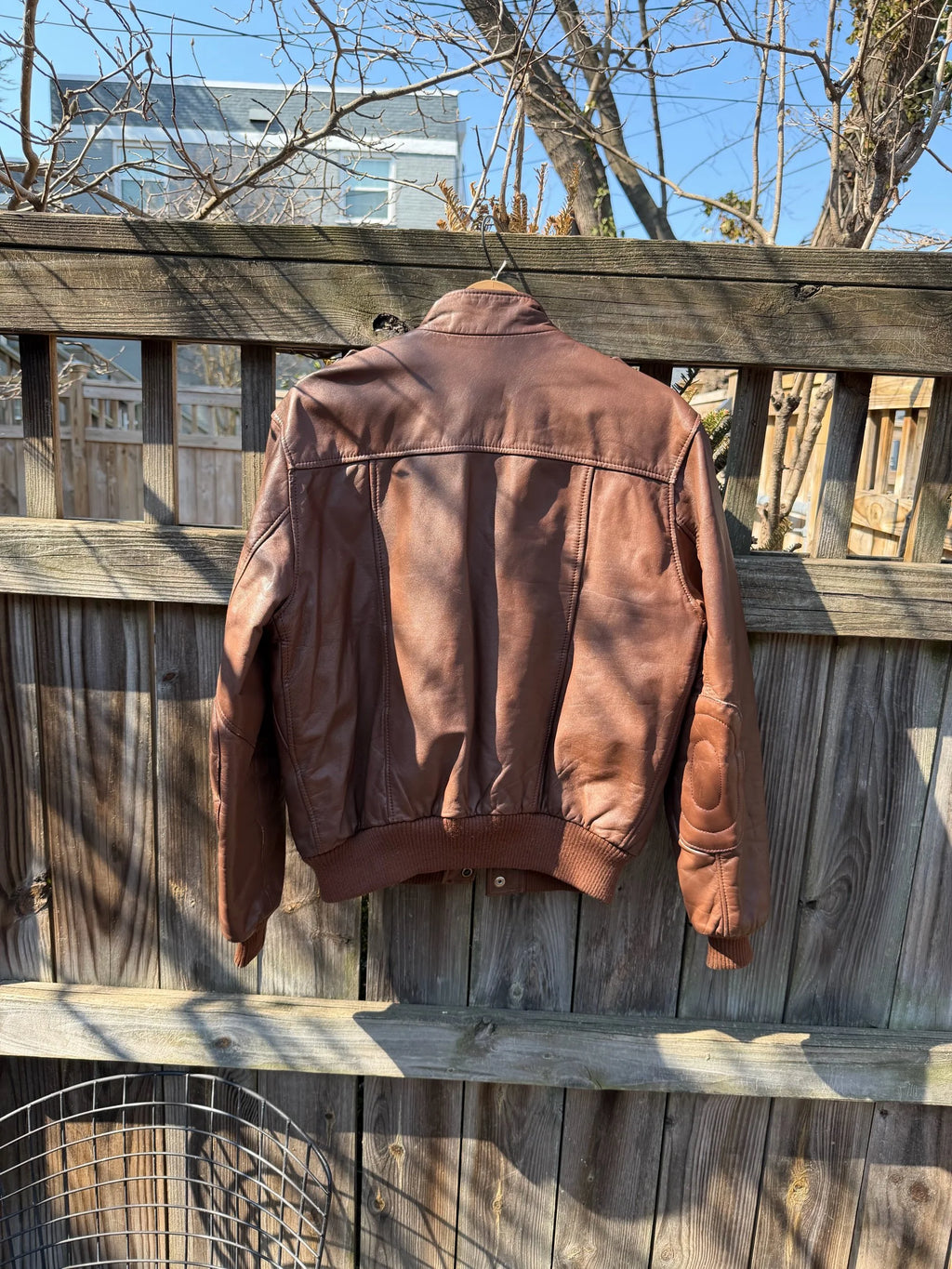 Hein Gericke Brown Leather Bomber Jacket