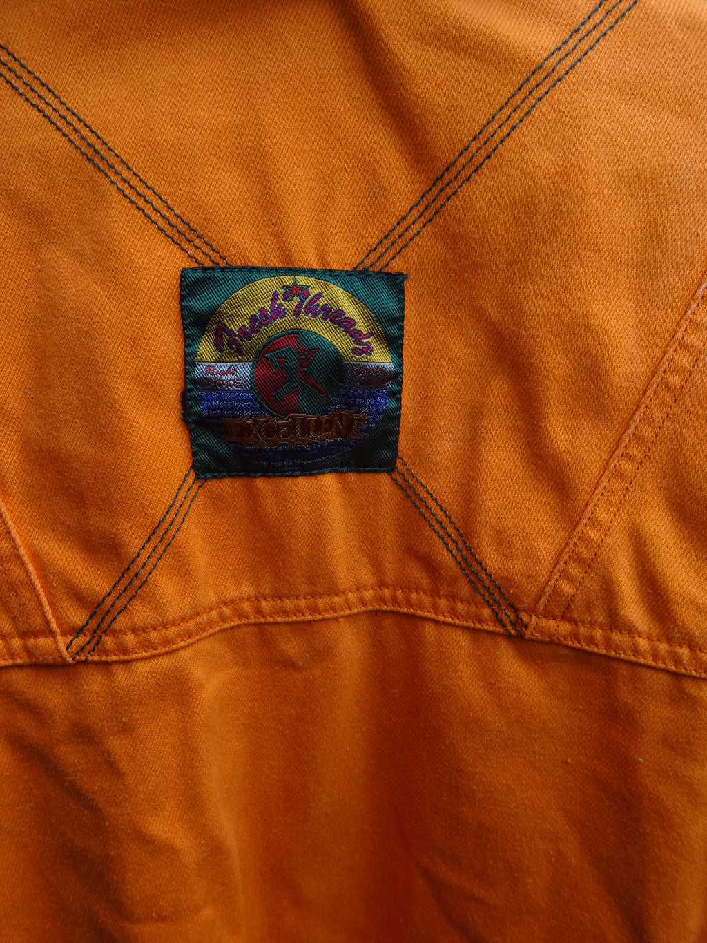 Orange Long Hooded Chore Coat with Corduroy Collar - Fresh Threads