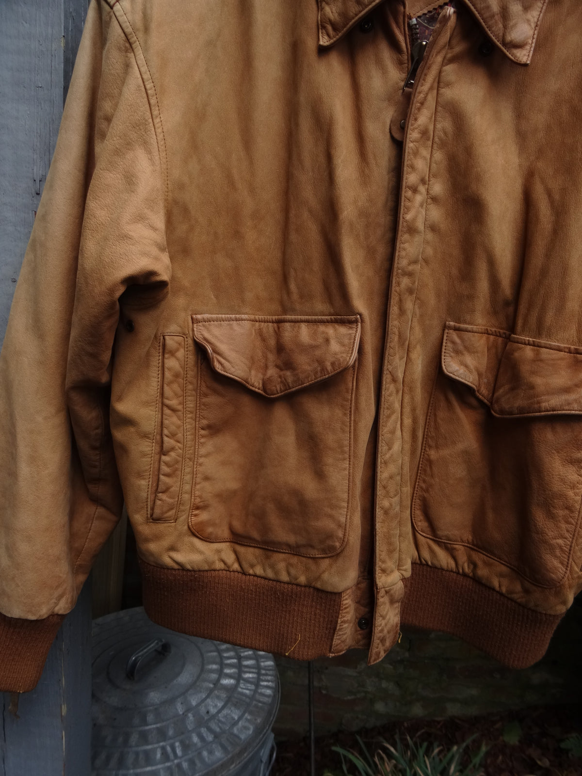 Vintage Gitano Leather Bomber Jacket - Size Large