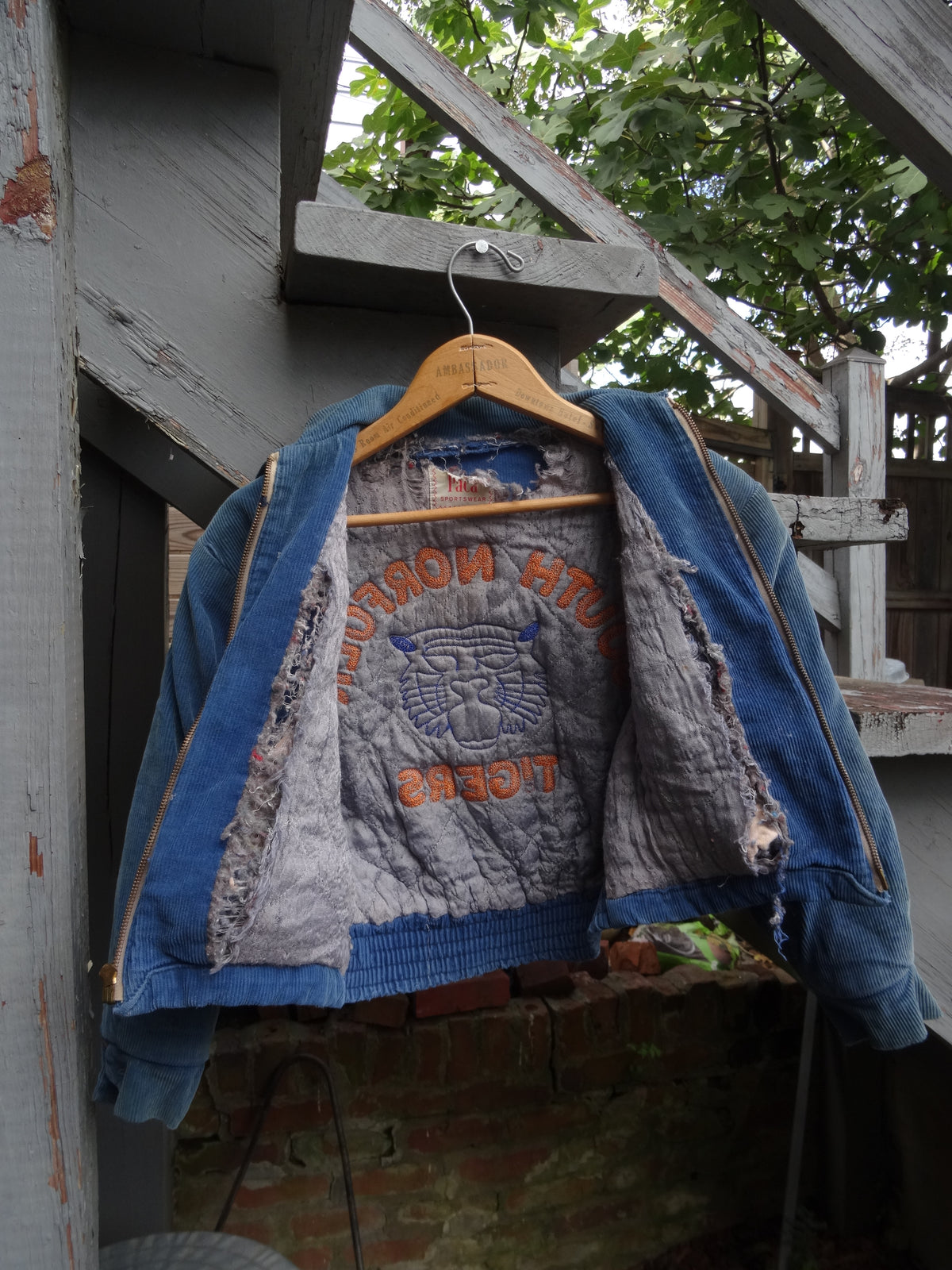 True Vintage Kids Corduroy Distressed Chainstitch Jacket South Norfolk Tigers