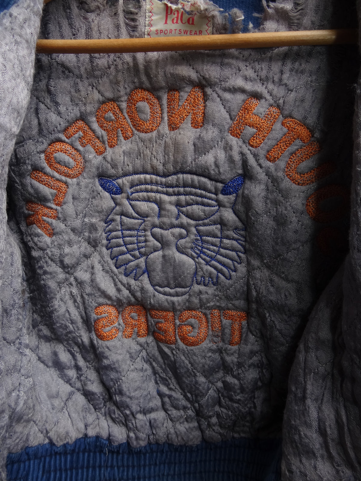 True Vintage Kids Corduroy Distressed Chainstitch Jacket South Norfolk Tigers