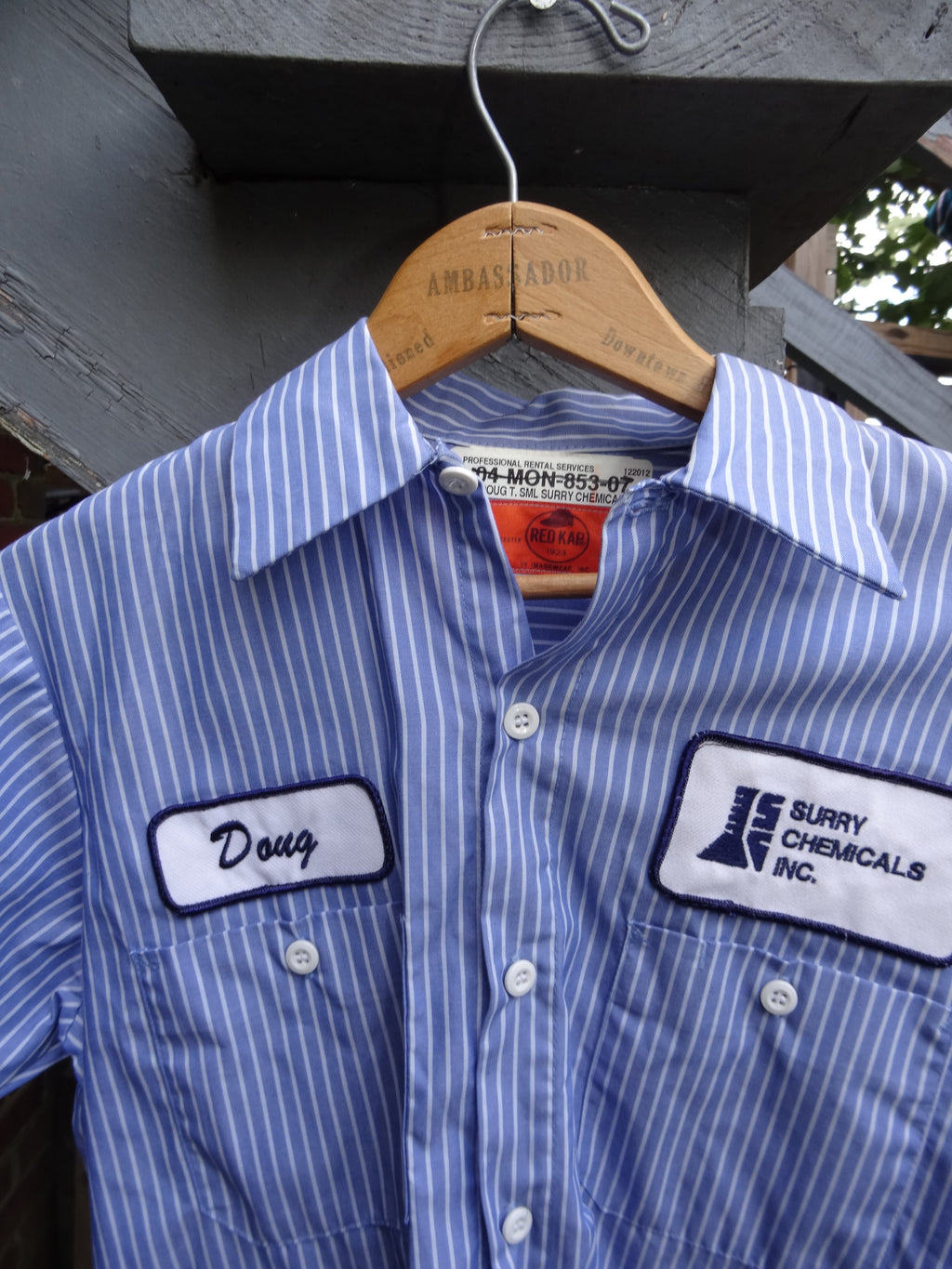 Vintage Red Kap Blue & white Striped Short Sleeve Work shirt - Doug