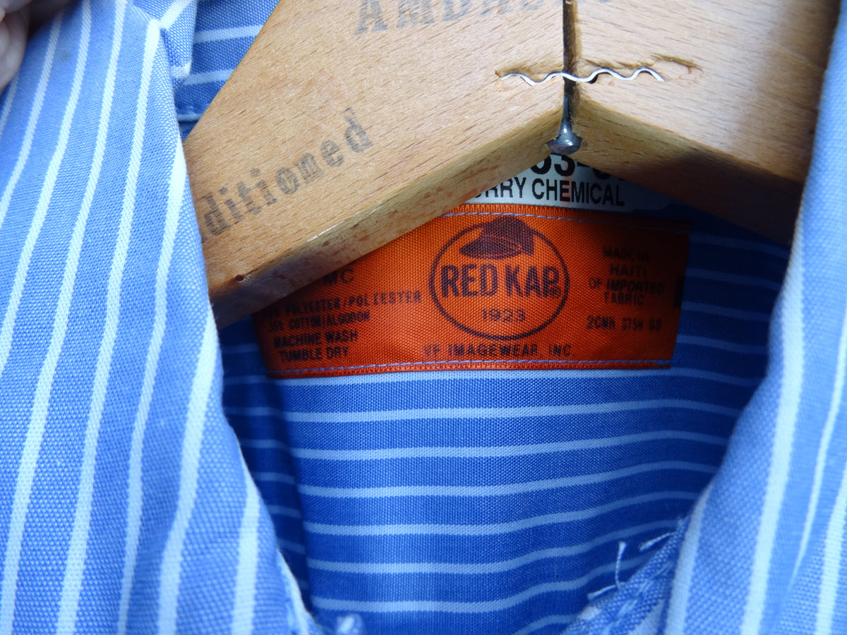 Vintage Red Kap Blue & white Striped Short Sleeve Work shirt - Doug