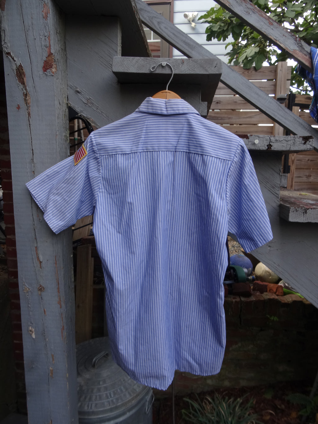 Vintage Red Kap Blue & white Striped Short Sleeve Work shirt - Doug