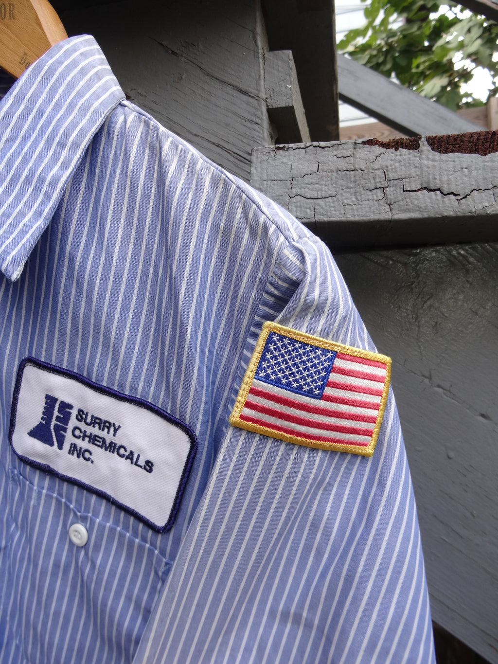 Vintage Red Kap Blue & white Striped Short Sleeve Work shirt - Doug