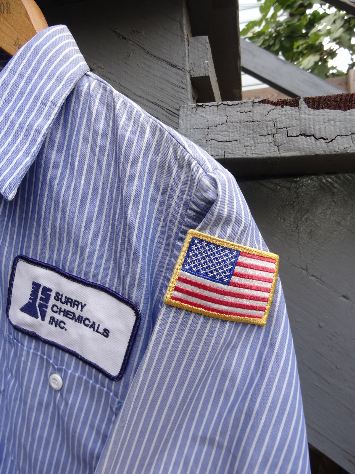 Vintage Red Kap Blue & white Striped Short Sleeve Work shirt - Doug