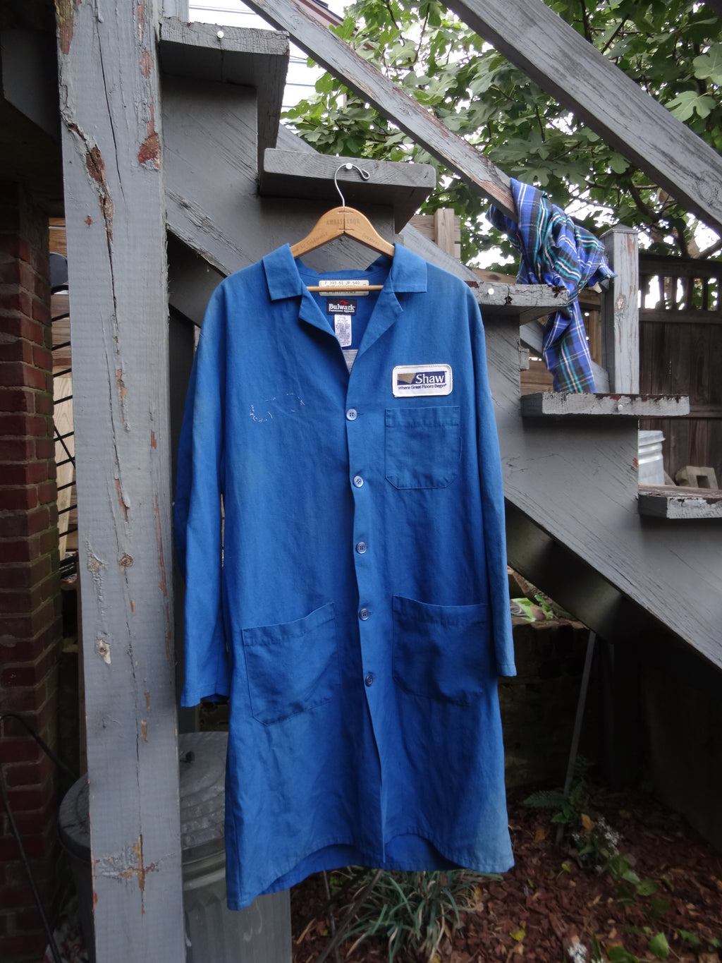 Long Indigo Blue Work Coat - Shaw - Fireproof - Bulwark