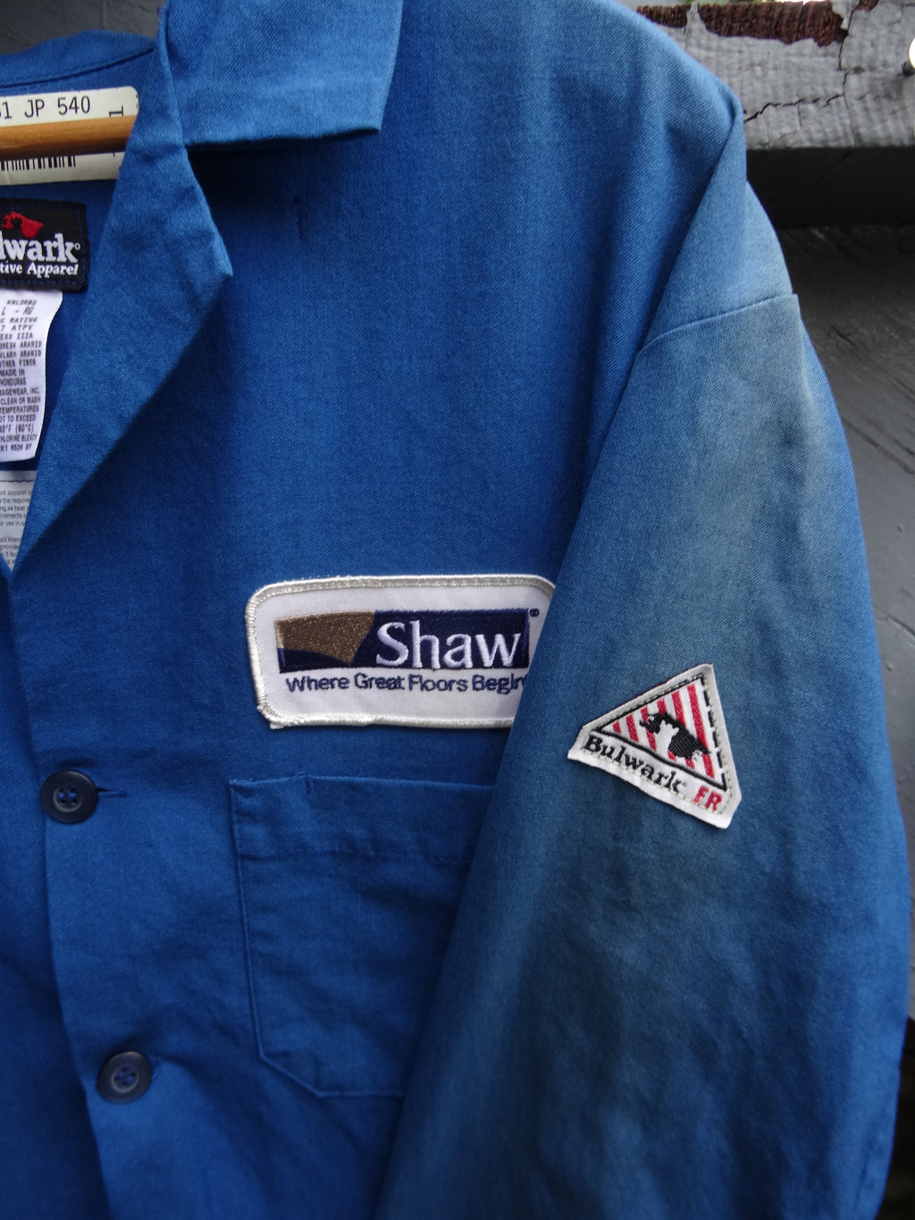Long Indigo Blue Work Coat - Shaw - Fireproof - Bulwark