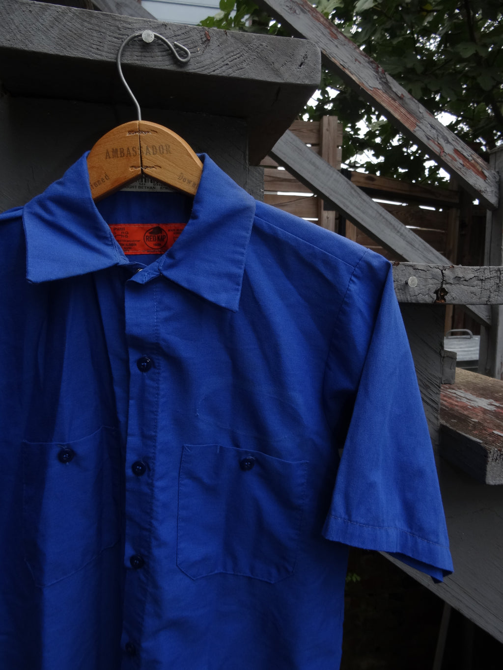 Vintage Royal Blue Short Sleeve Red Kap Work Shirt