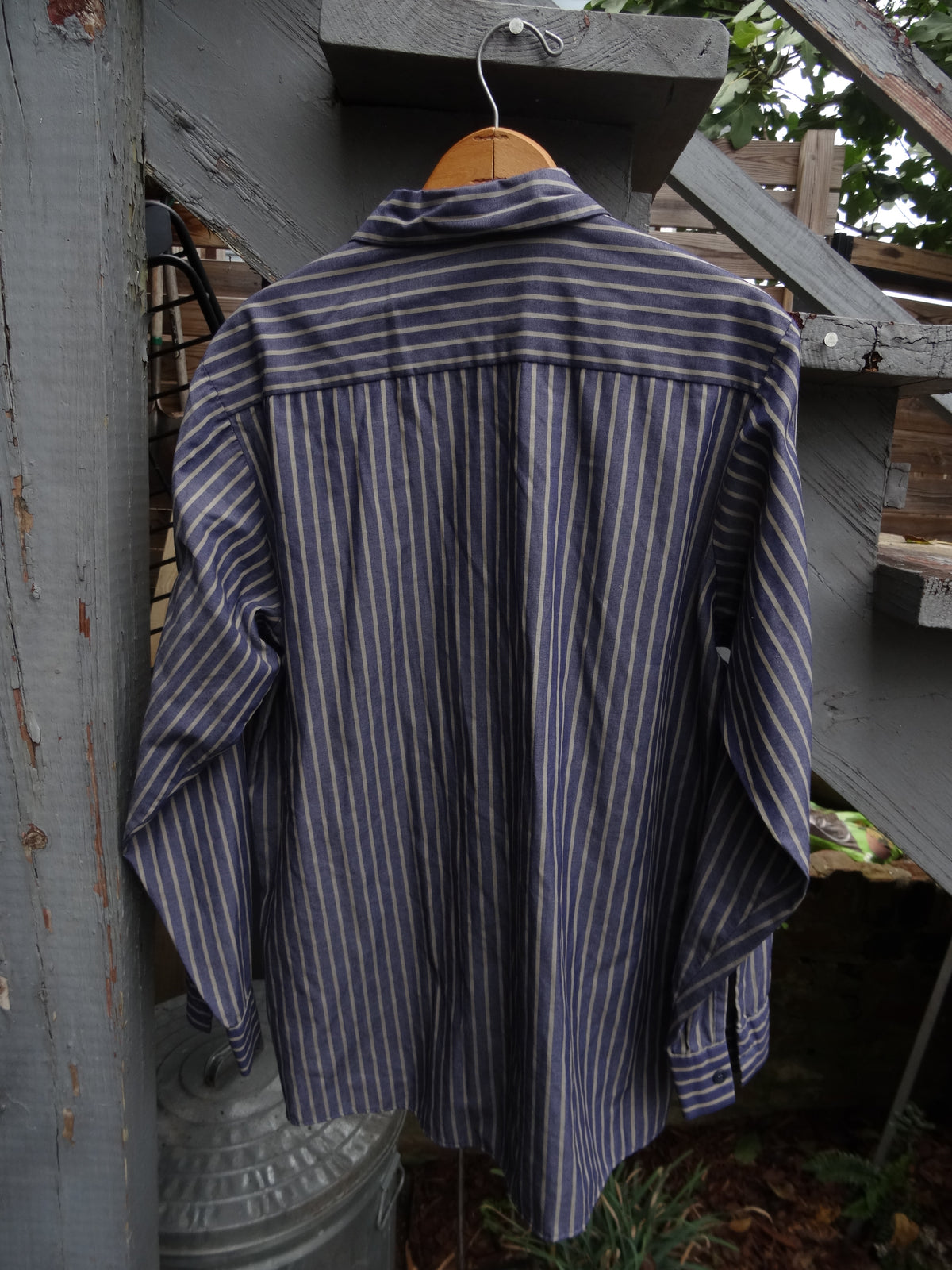Long Sleeve Blue & Grey Stripe Red Kap Work Shirt - Alejandro