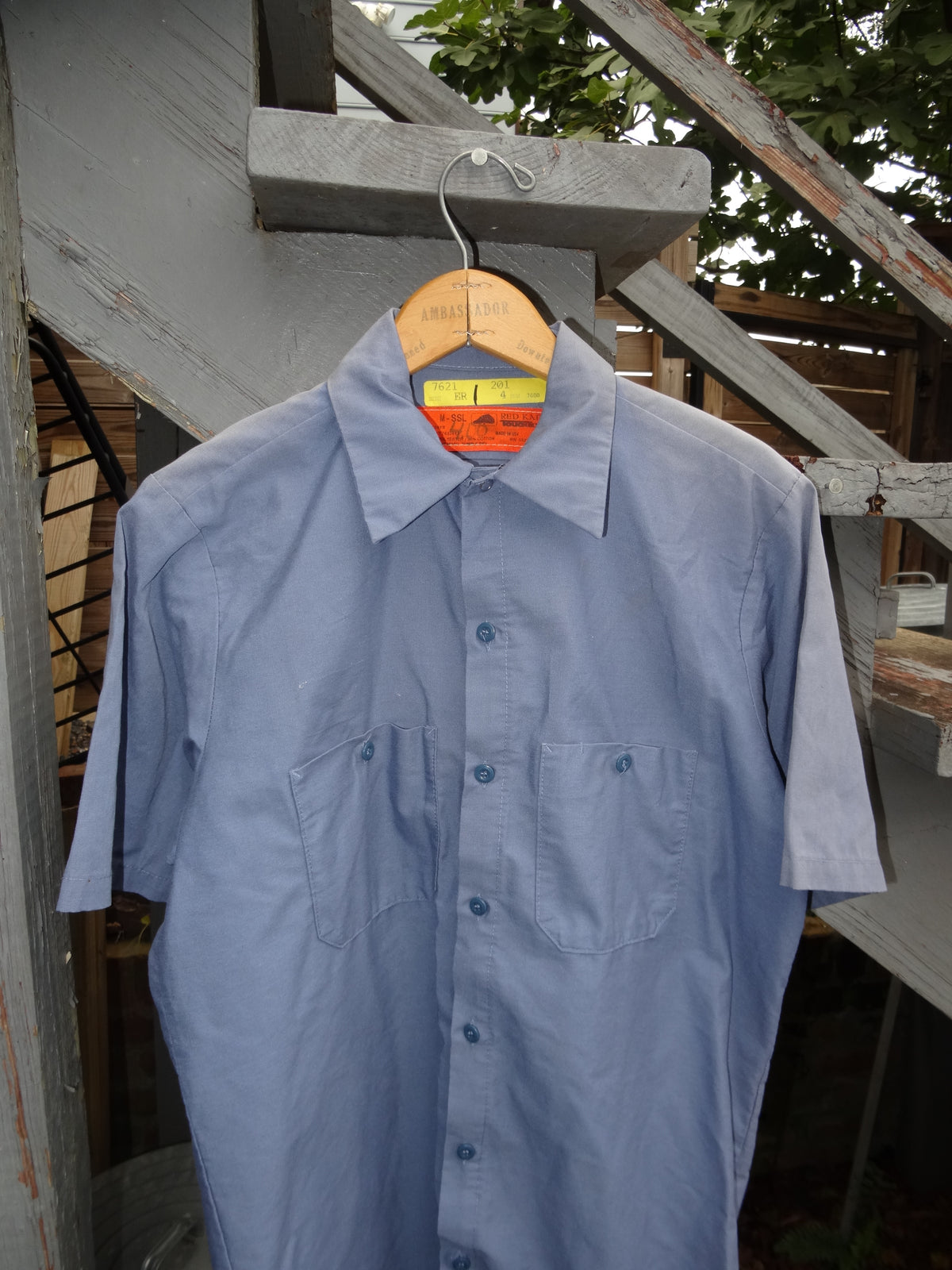 Short Sleeve Light Blue Red Kap Work shirt