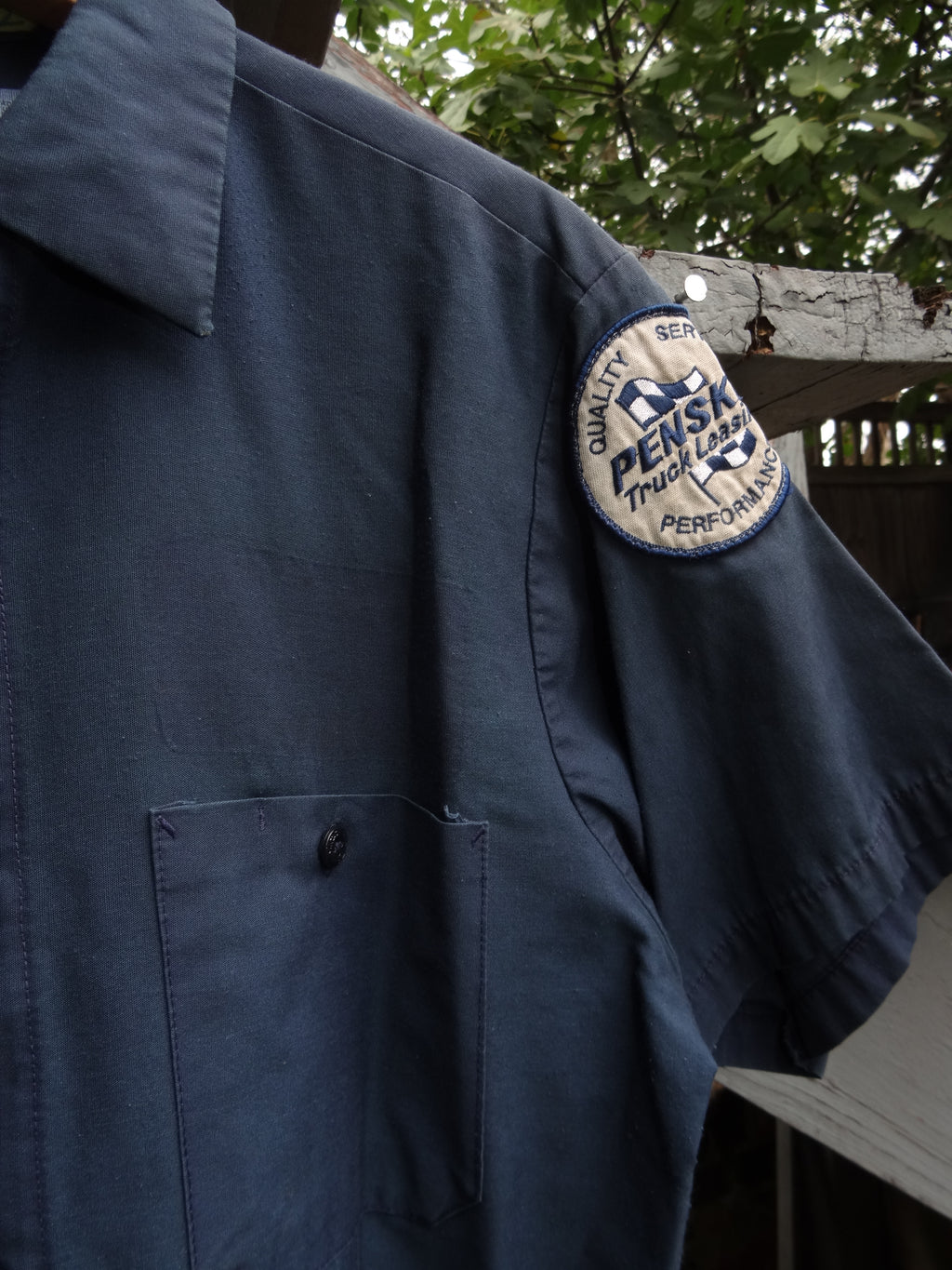 Navy Blue Short sleeve Penske Patch Short Sleeve "Mart" ghost image Cintas