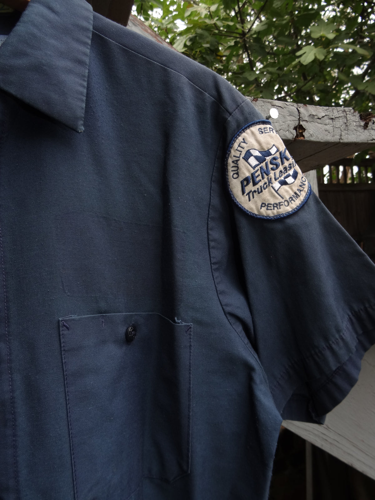Navy Blue Short sleeve Penske Patch Short Sleeve "Mart" ghost image Cintas