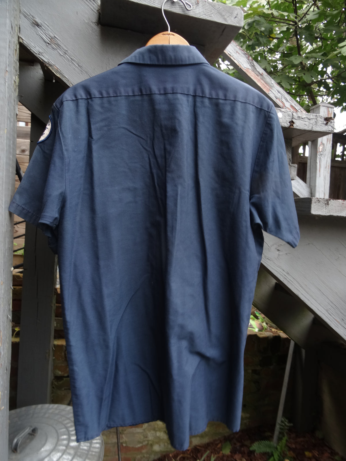 Navy Blue Short sleeve Penske Patch Short Sleeve "Mart" ghost image Cintas