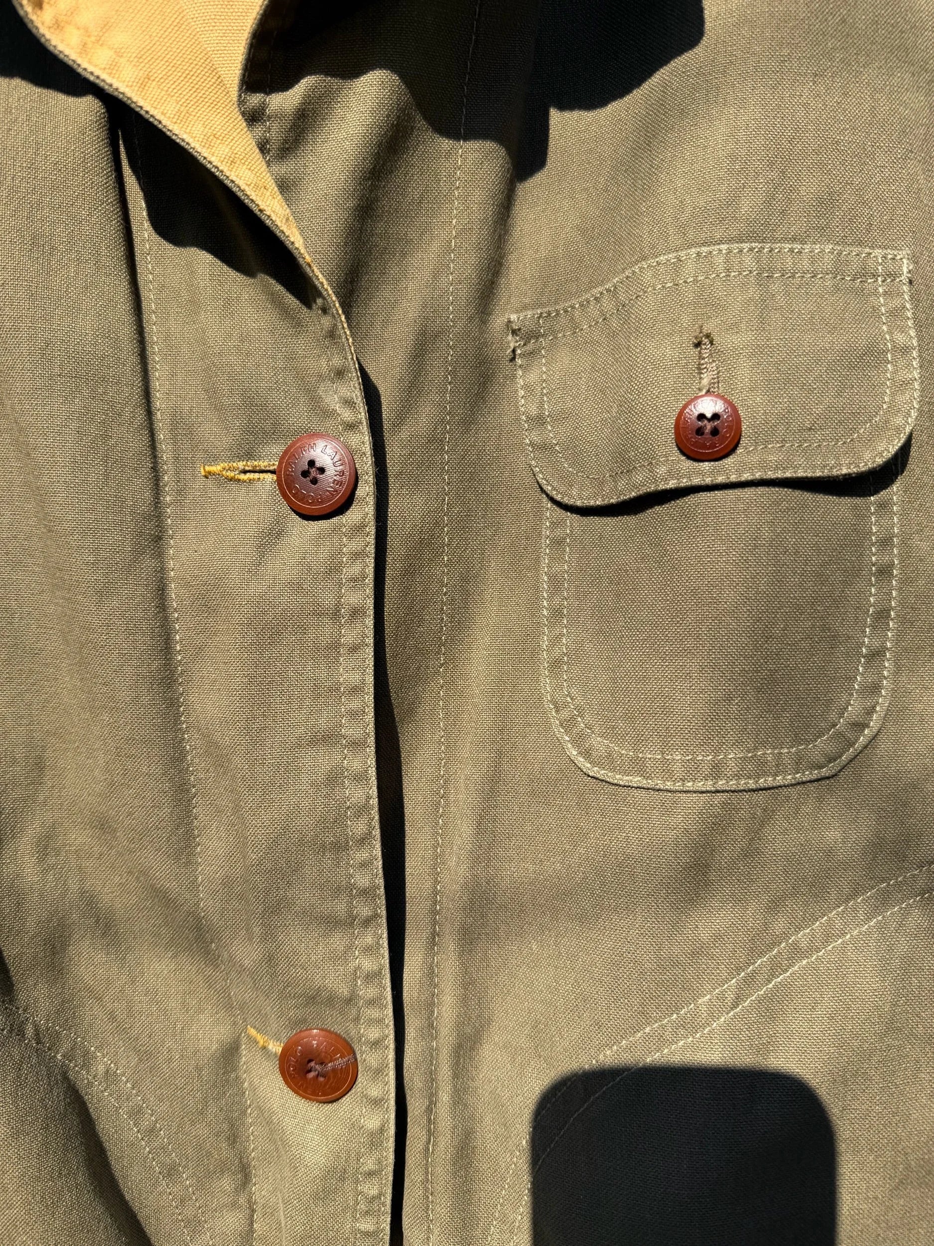 Vintage Polo Country Ralph Lauren Reversible Canvas Hunting Jacket - Large