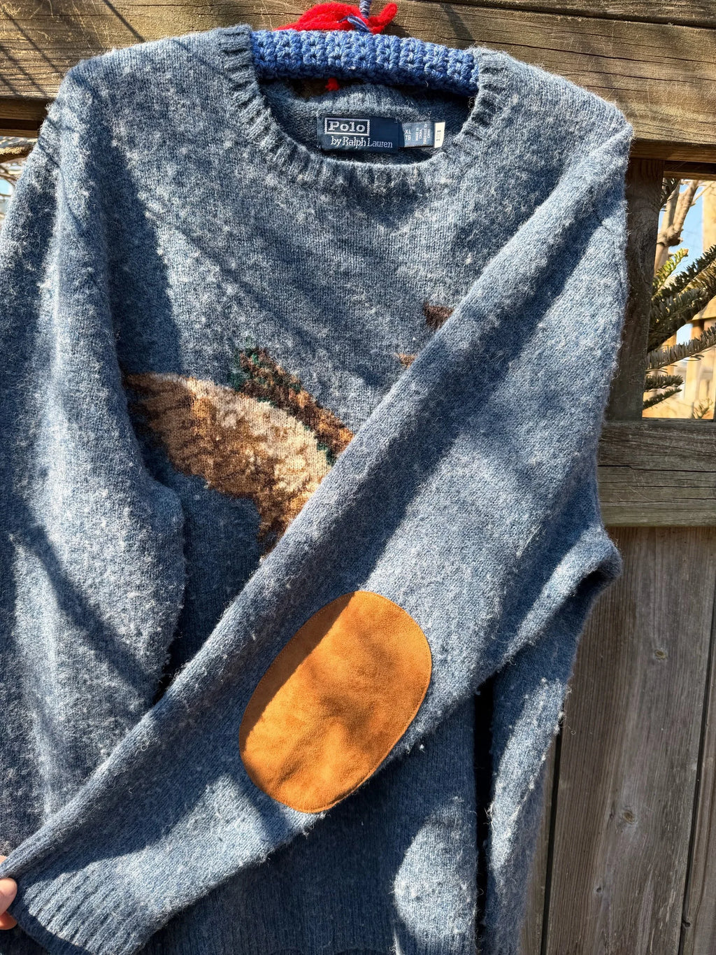 Polo Ralph Lauren 100% Wool Mallard Duck Sweater w/ Suede Elbow Patches - XL