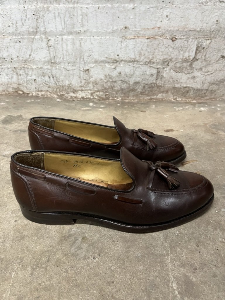 Brooks Brothers Cordovan Tassel Belgian Loafers x Alden 771 - Size 8 1/2 D USA