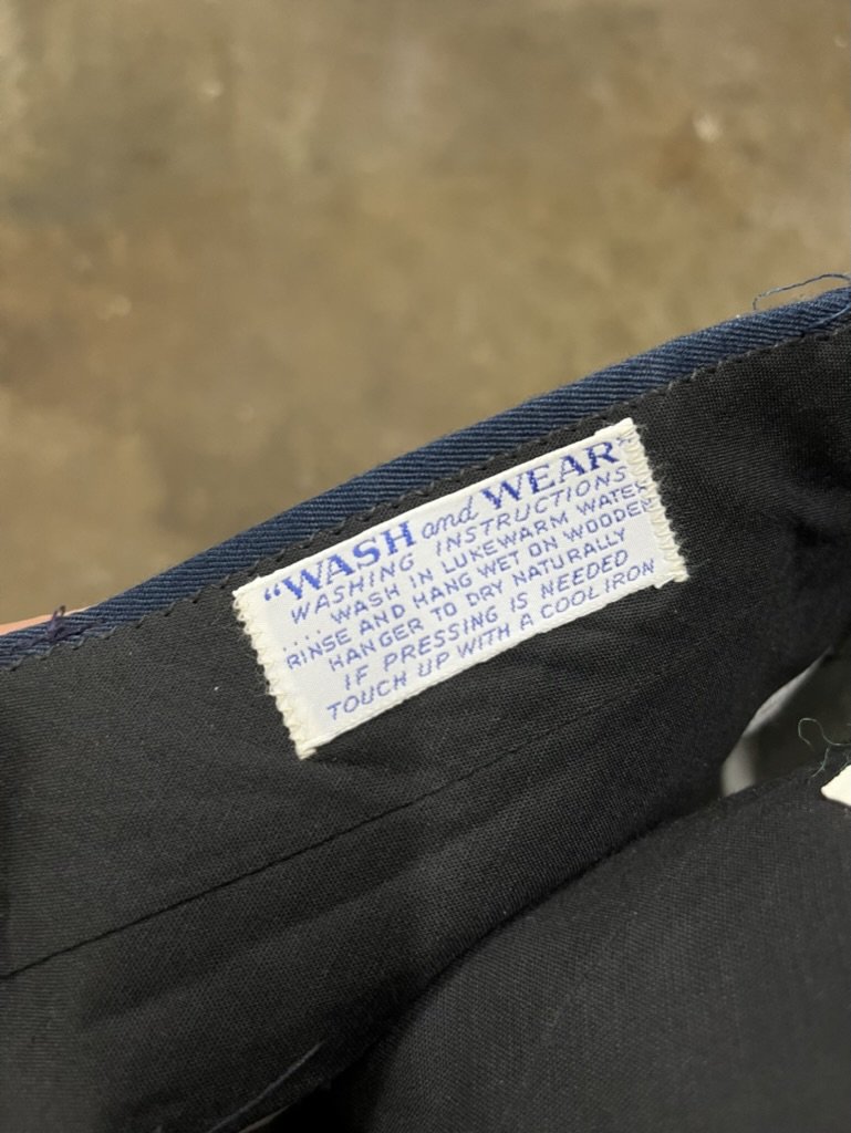 Vintage Blue Embroidered Pants with Gulls - Size 36" w x 29 1/4" l