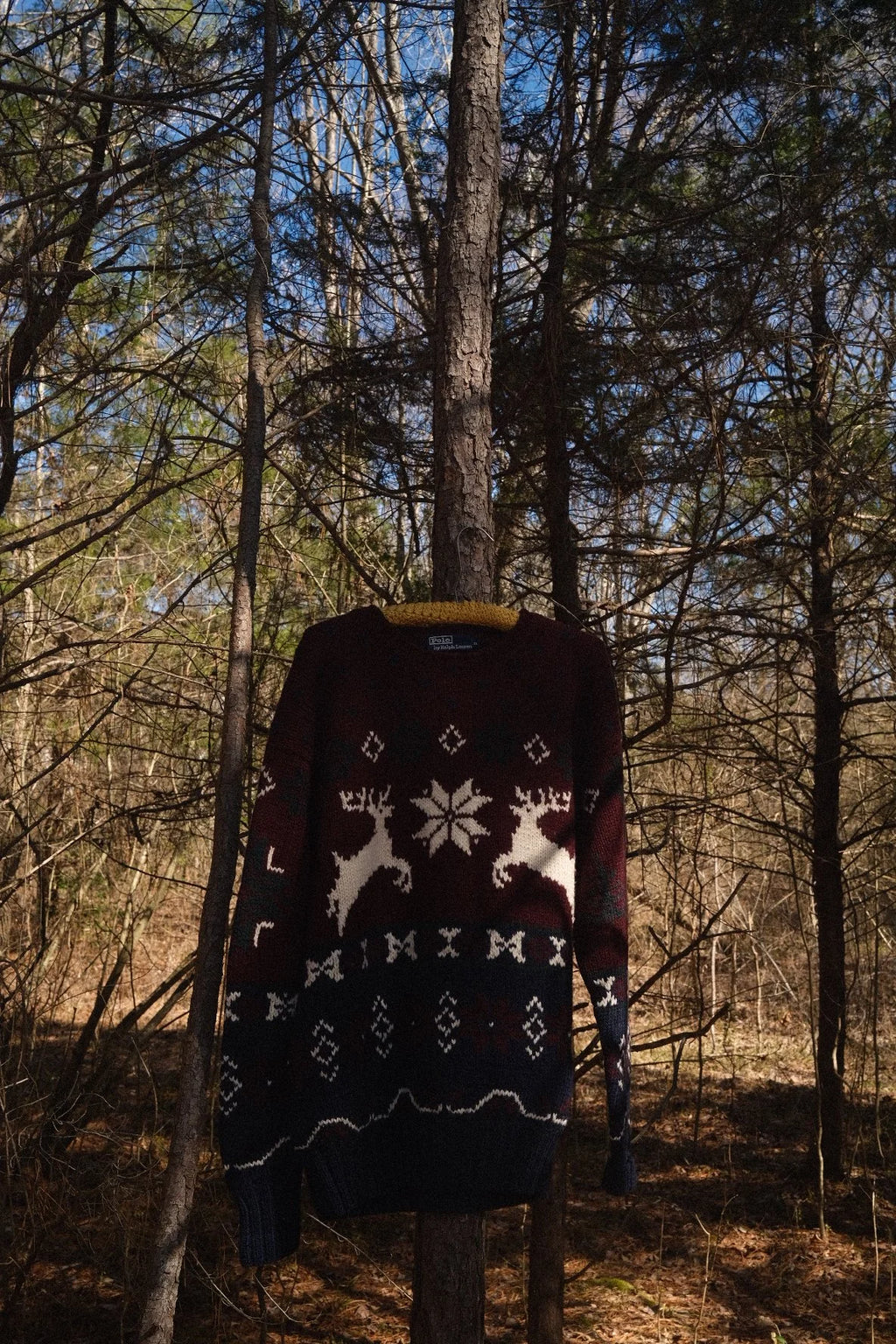 Vintage Polo Ralph Lauren Hand-Knit Wool Reindeer Sweater - XL