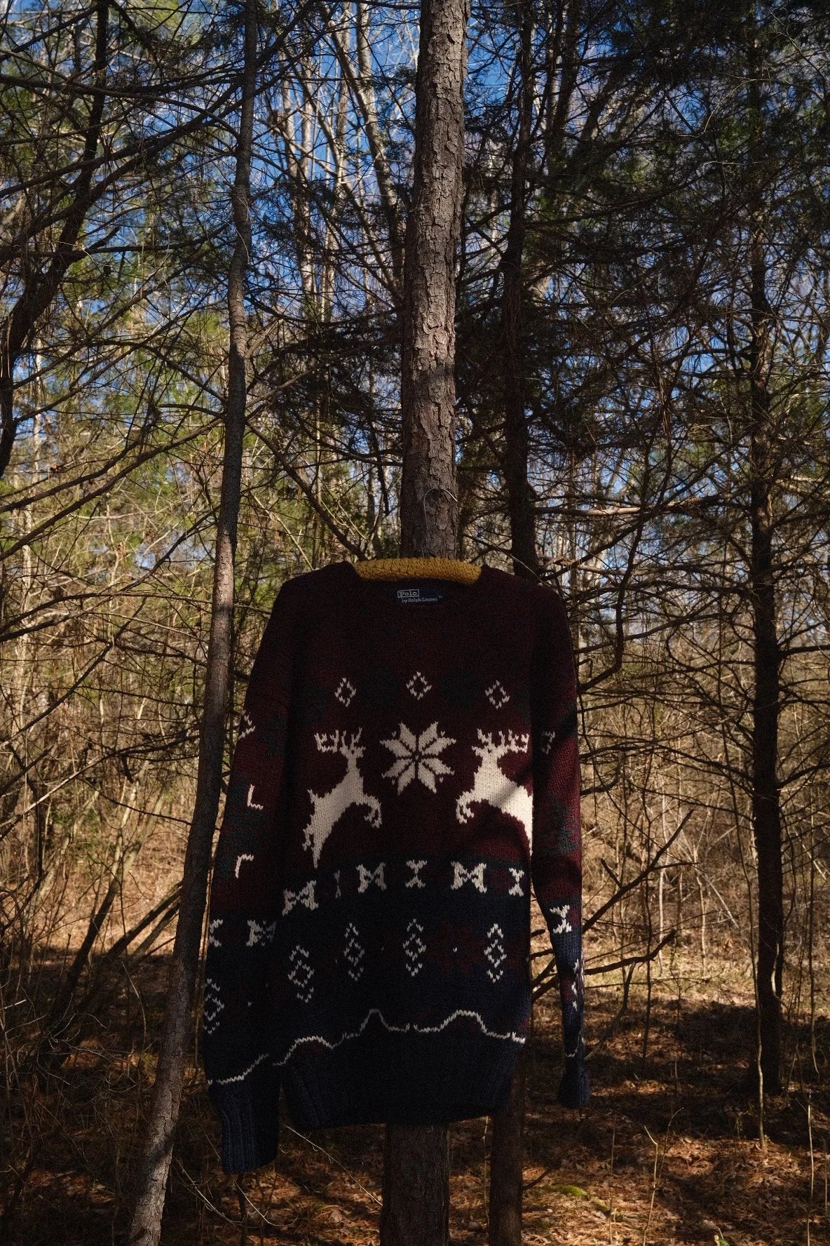 Vintage Polo Ralph Lauren Hand-Knit Wool Reindeer Sweater - XL