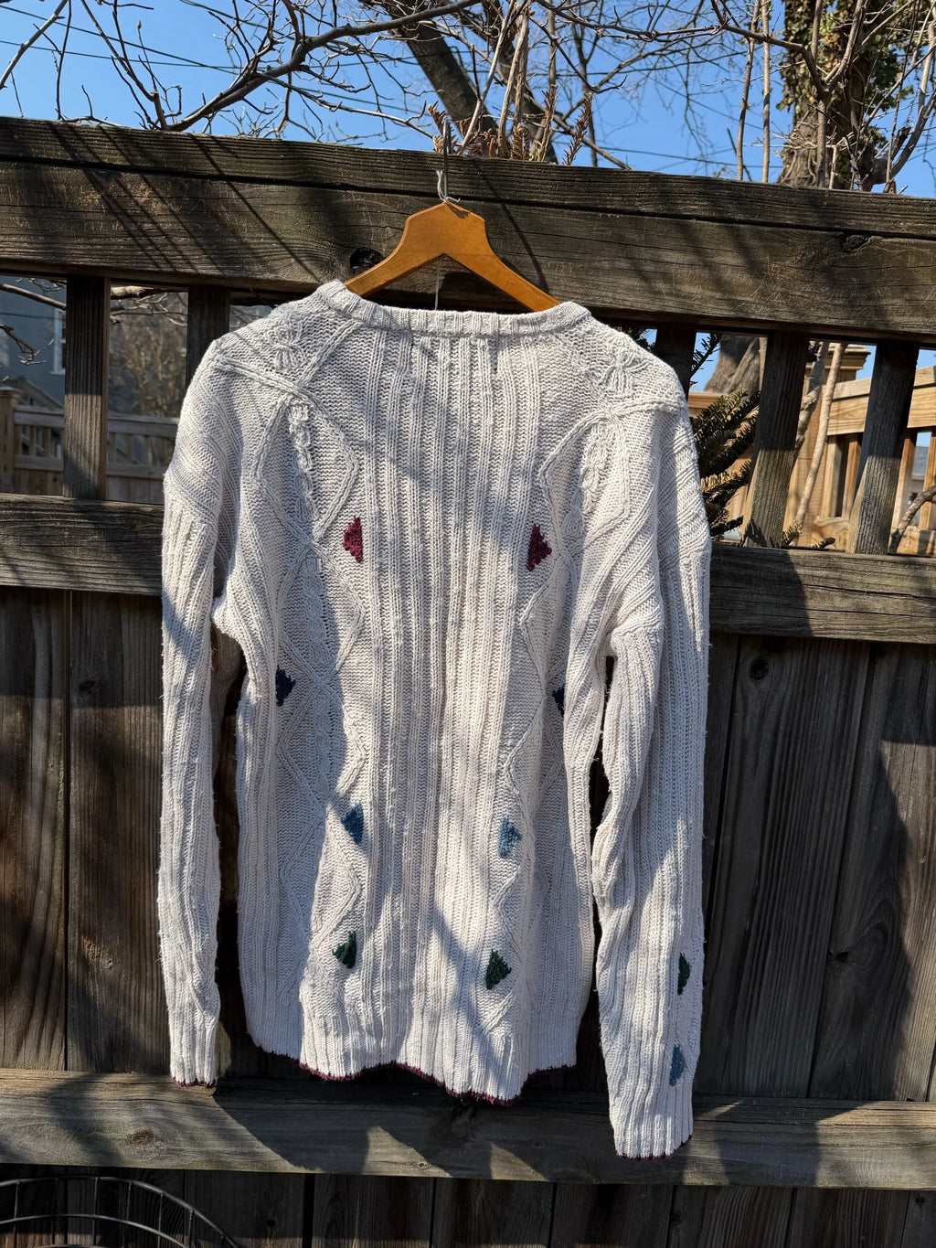 Vintage Chaps Ralph Lauren Linen-Blend Cable Knit Sweater - Cream - XL