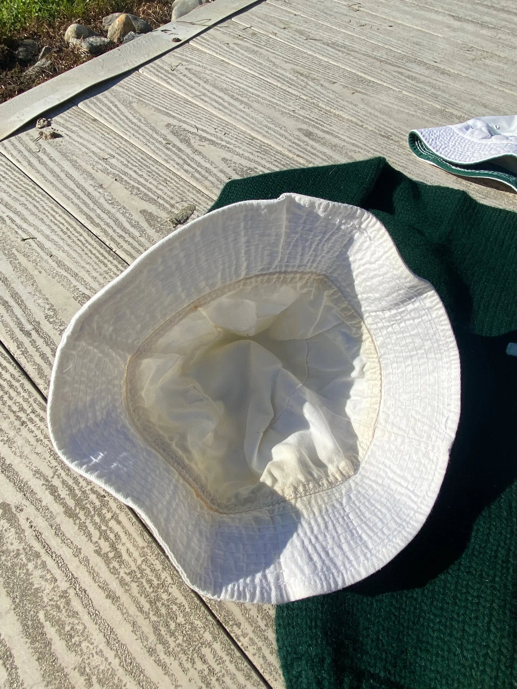 White Dartmouth Spellout Bucket Hat