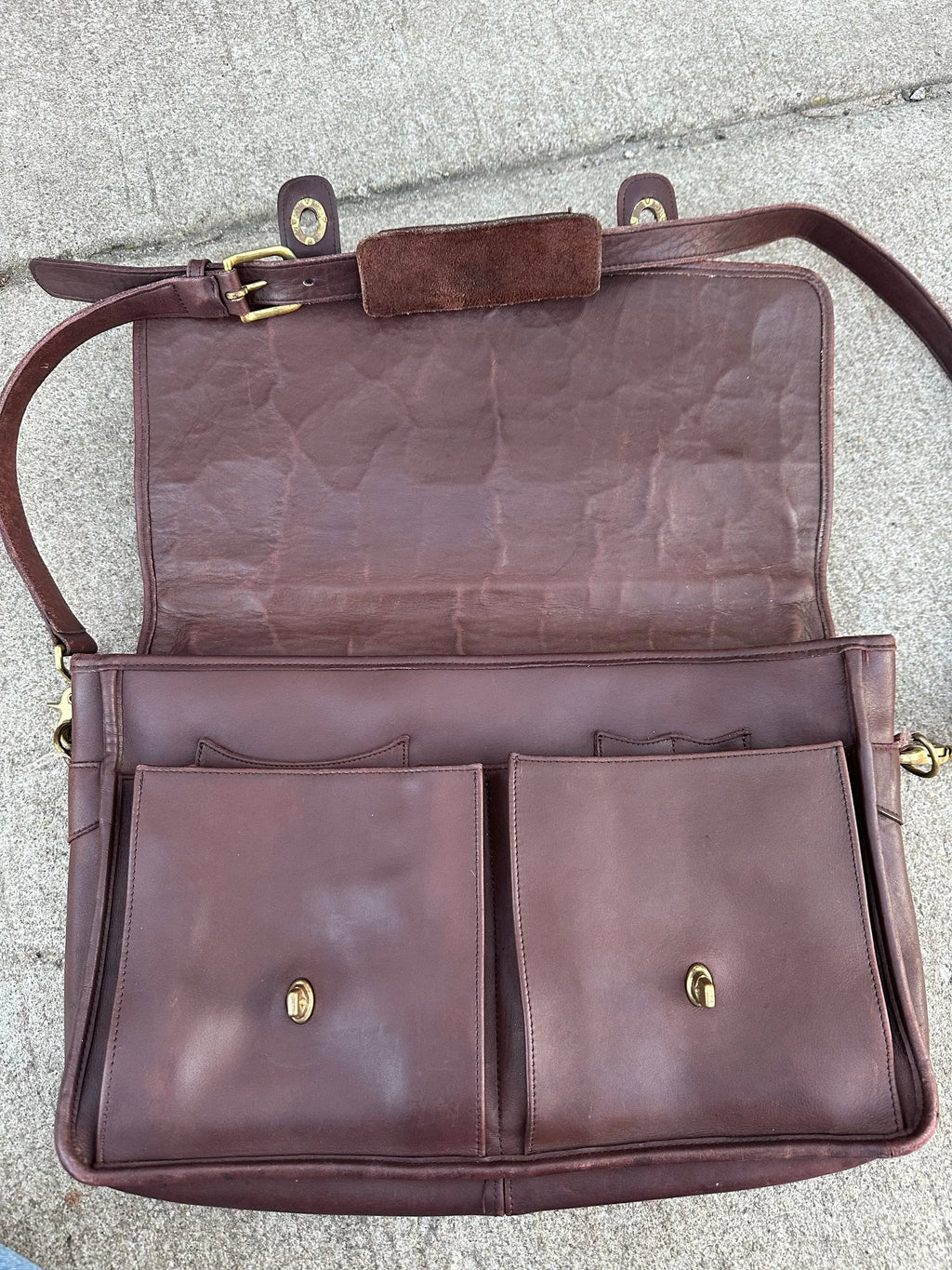Coach Vintage Leather Briefcase Laptop Bag - Medium Havana (Burgundy)