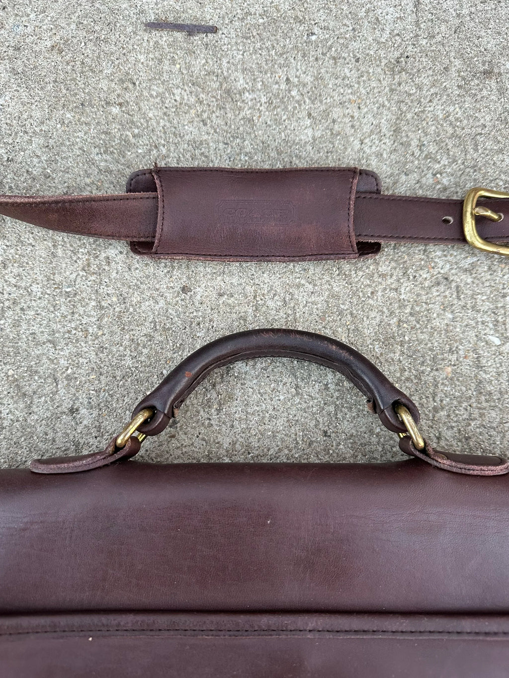 Coach Vintage Leather Briefcase Laptop Bag - Medium Havana (Burgundy)