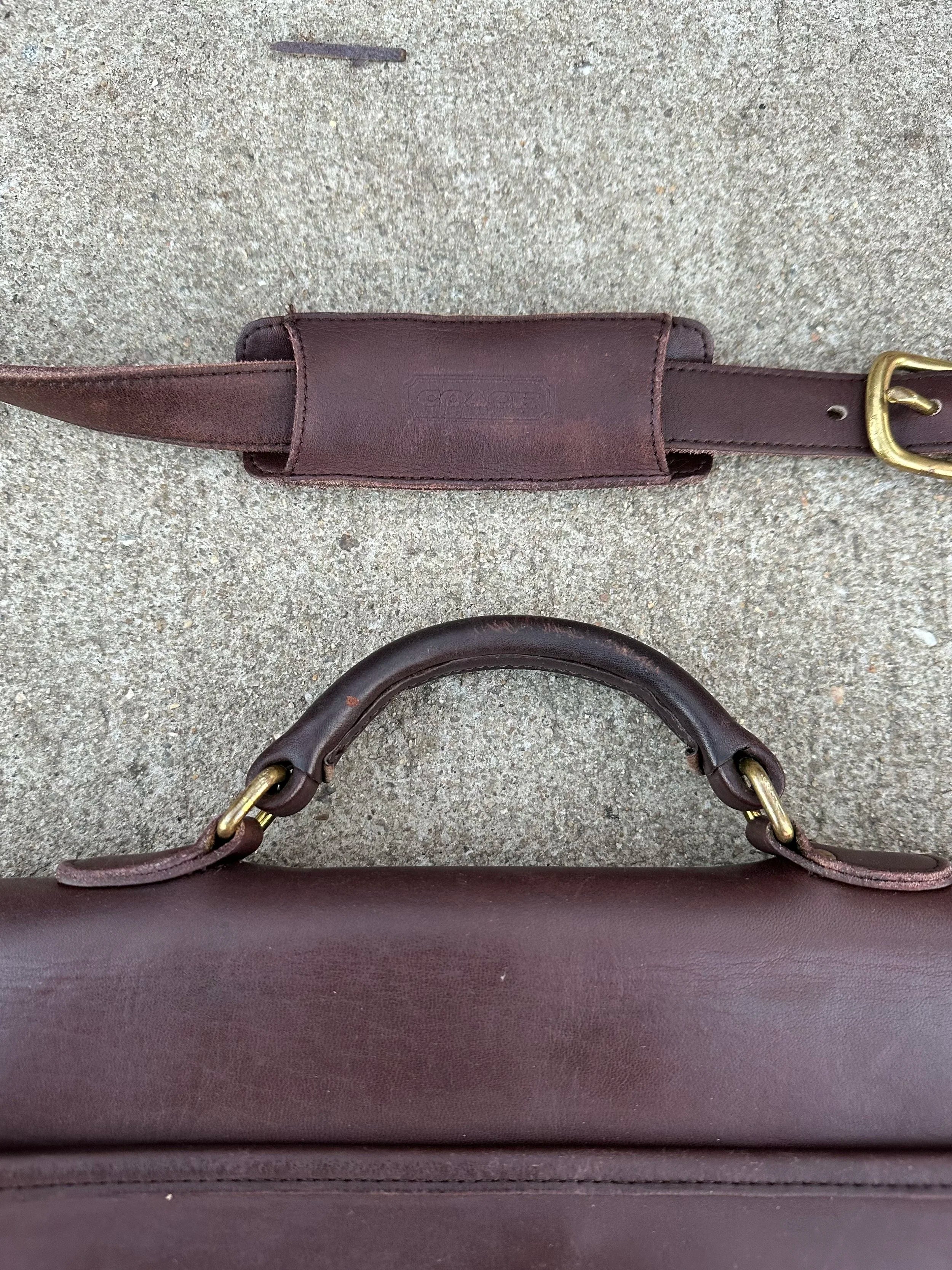 Coach Vintage Leather Briefcase Laptop Bag - Medium Havana (Burgundy)