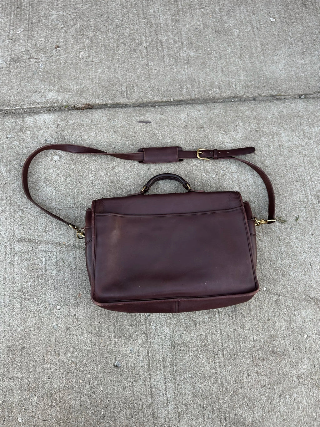 Coach Vintage Leather Briefcase Laptop Bag - Medium Havana (Burgundy)