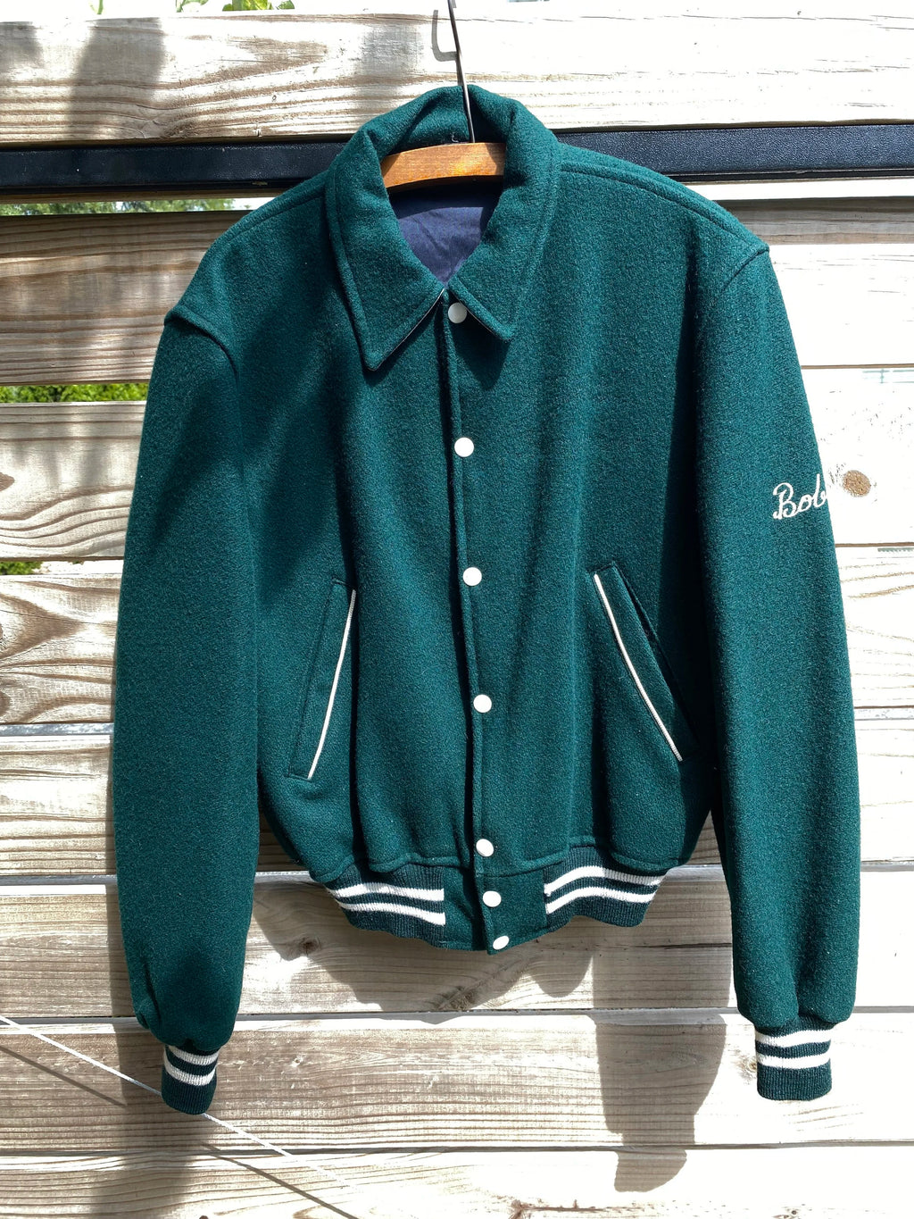 Vintage Pristine Green Wool Varsity Jacket - Hartford Athletic Clothing