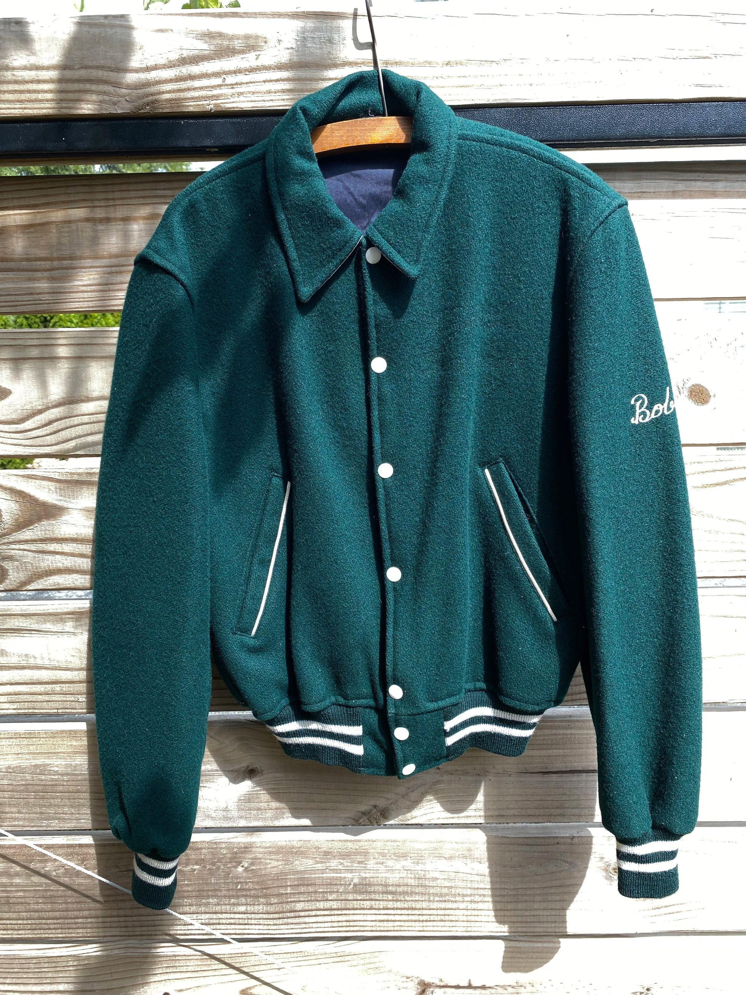 Vintage Pristine Green Wool Varsity Jacket - Hartford Athletic Clothing