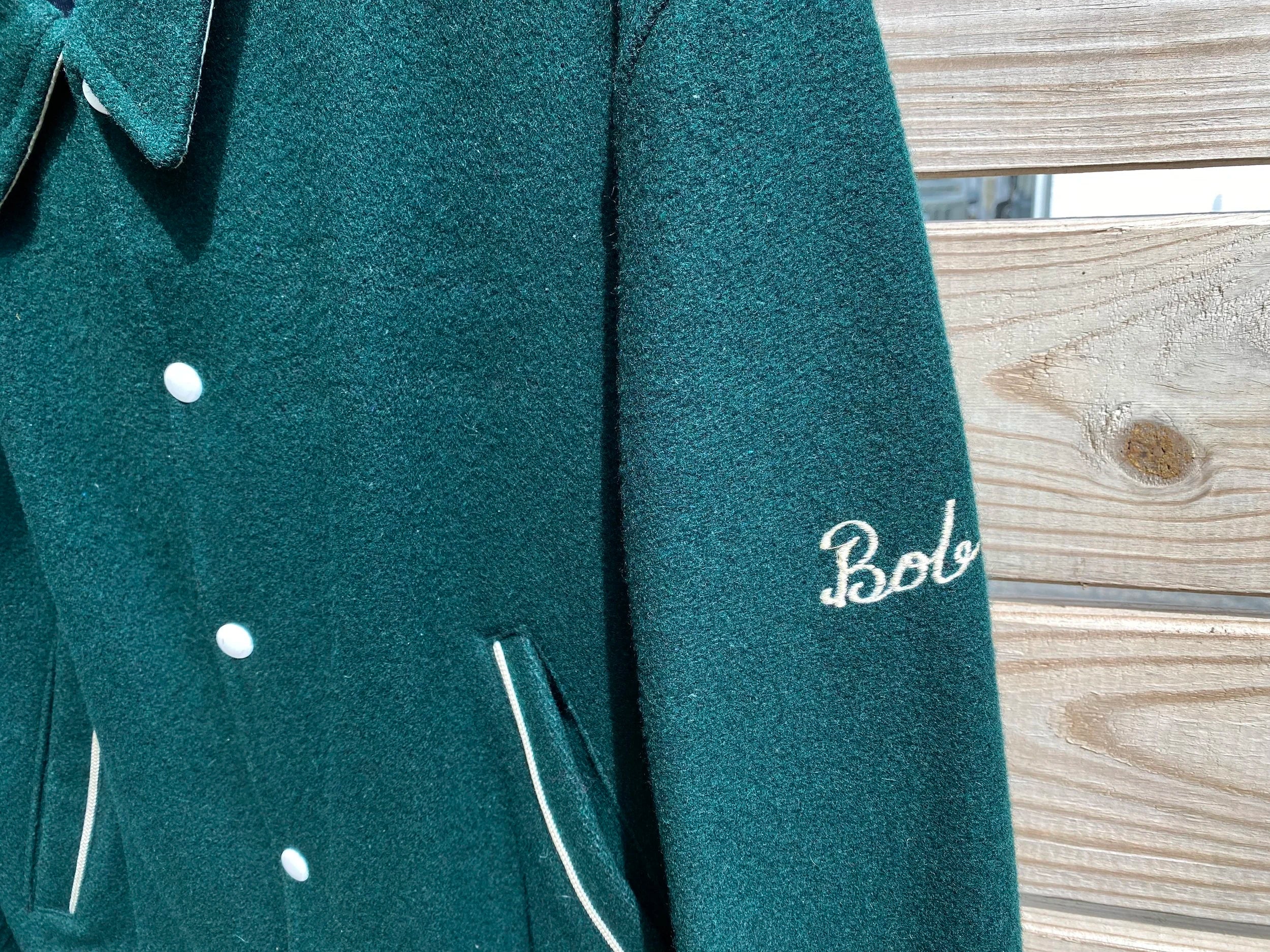 Vintage Pristine Green Wool Varsity Jacket - Hartford Athletic Clothing