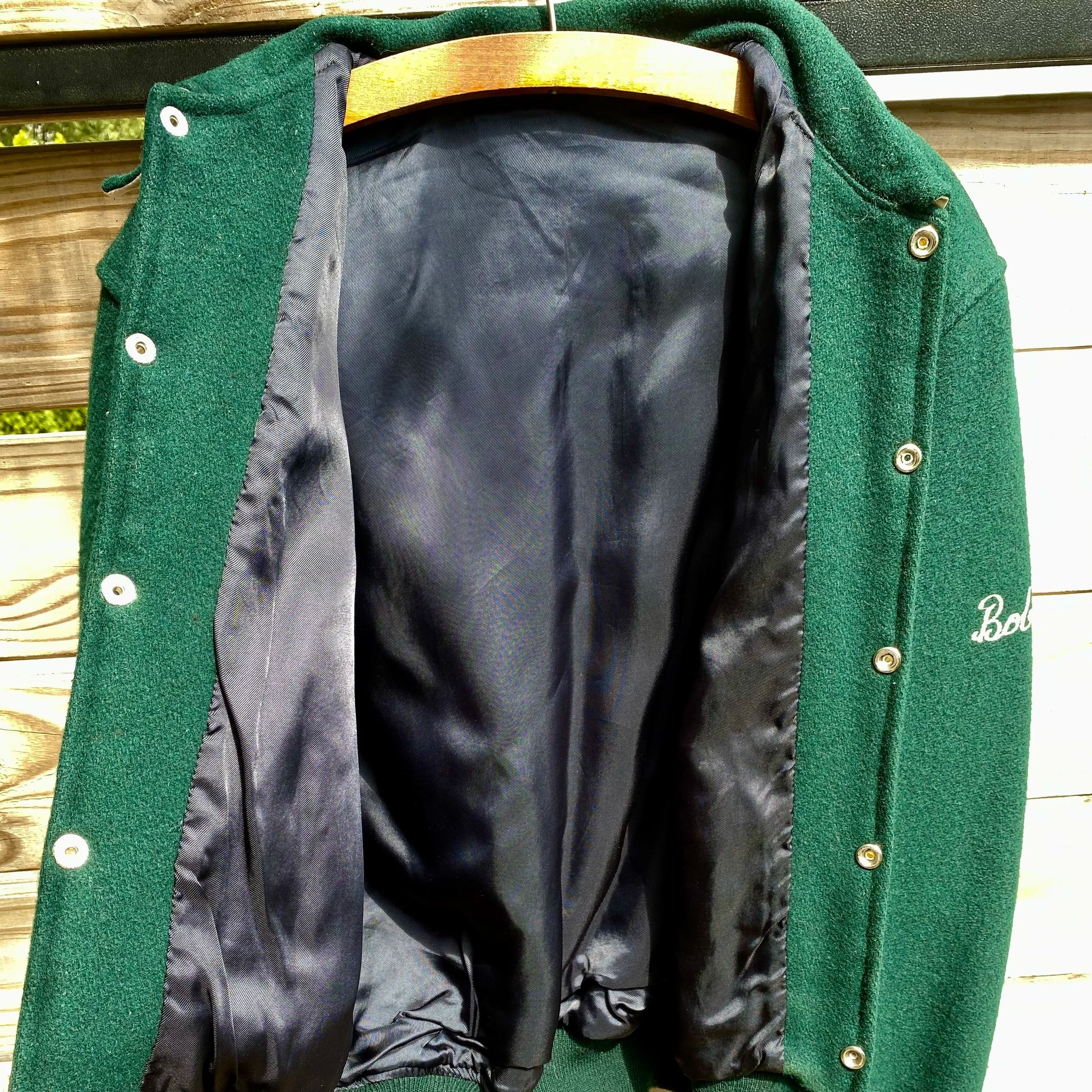 Vintage Pristine Green Wool Varsity Jacket - Hartford Athletic Clothing